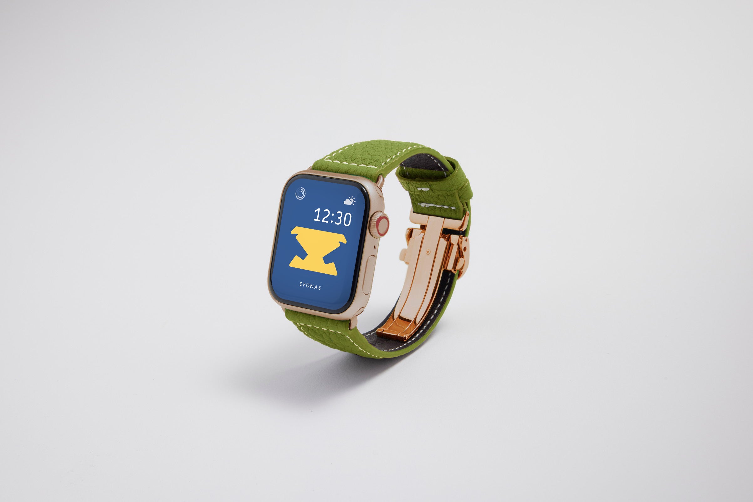 NEW Apple Watch用レザーバンド 45mm 44mm 42mm /ゴールドメタル