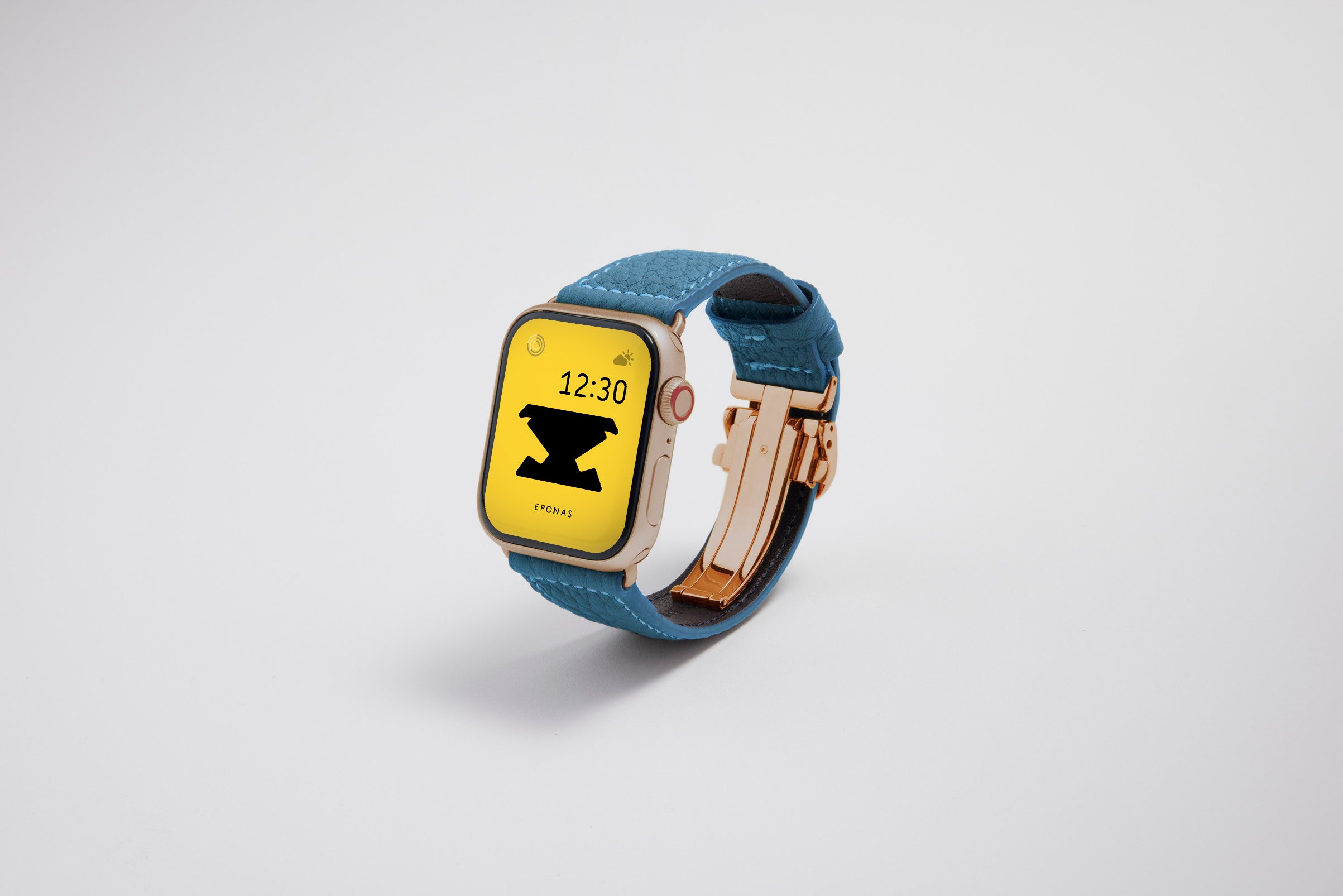 NEW Apple Watch用レザーバンド 45mm 44mm 42mm /ゴールドメタル