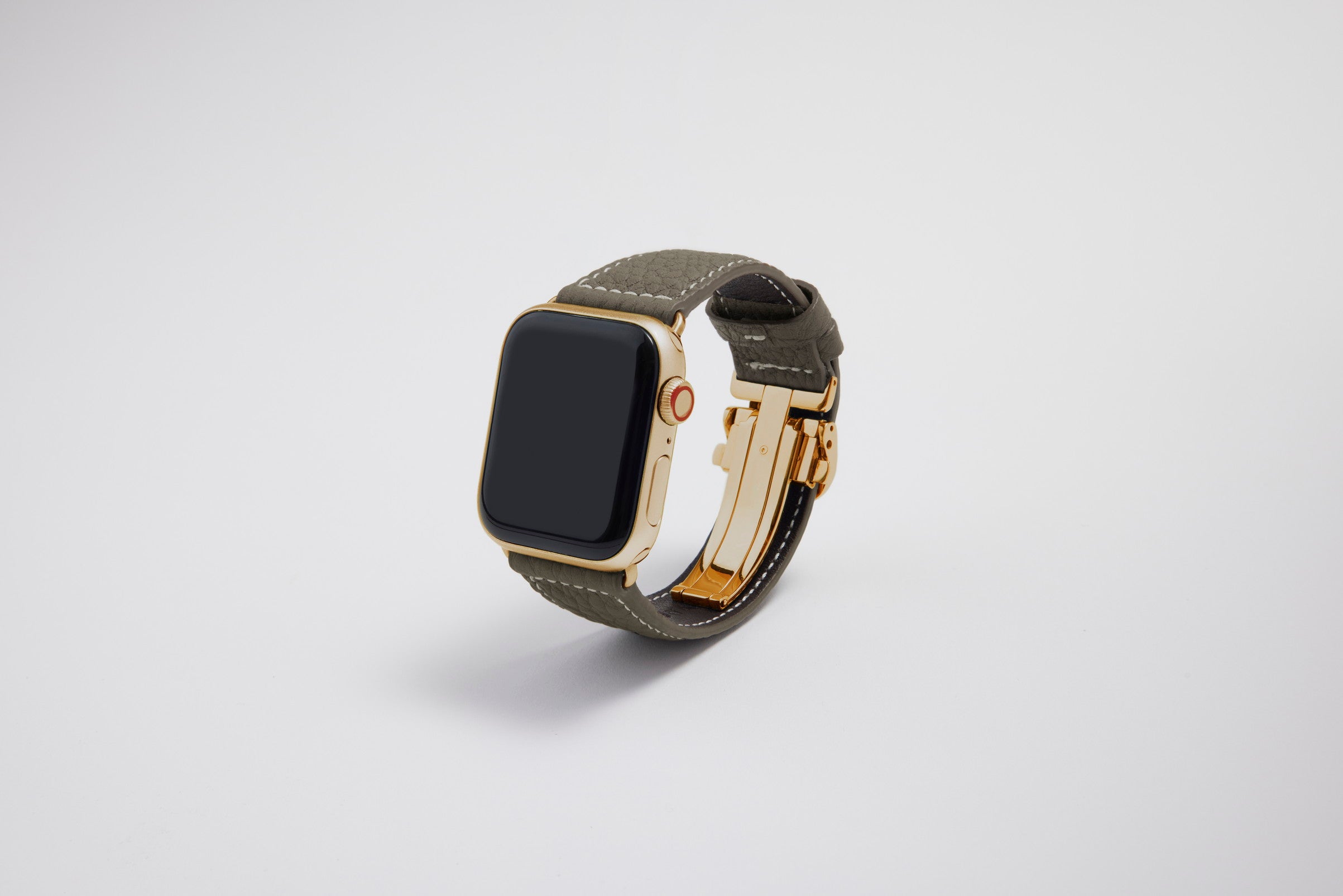 Apple Watch用レザーバンド モナコエトープ/ホワイトステッチ