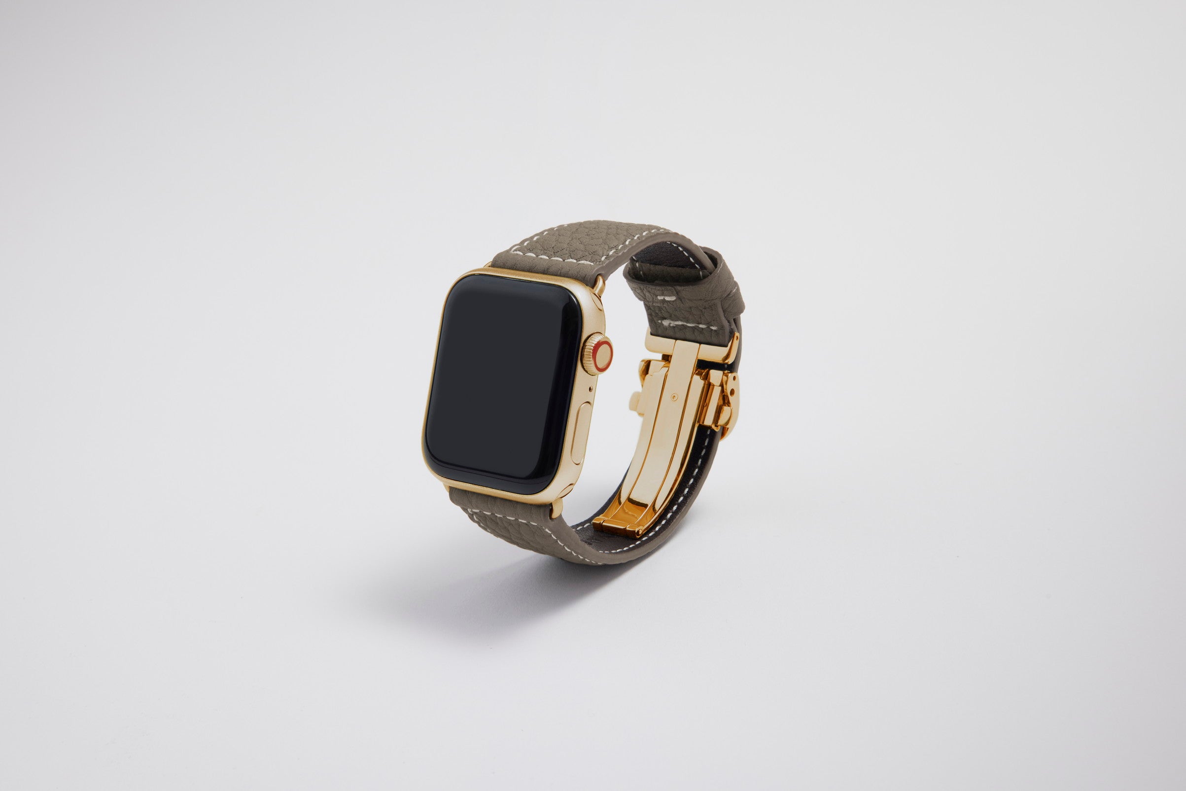Apple Watch用レザーバンド ボヘミアングレージュ/ホワイトステッチ