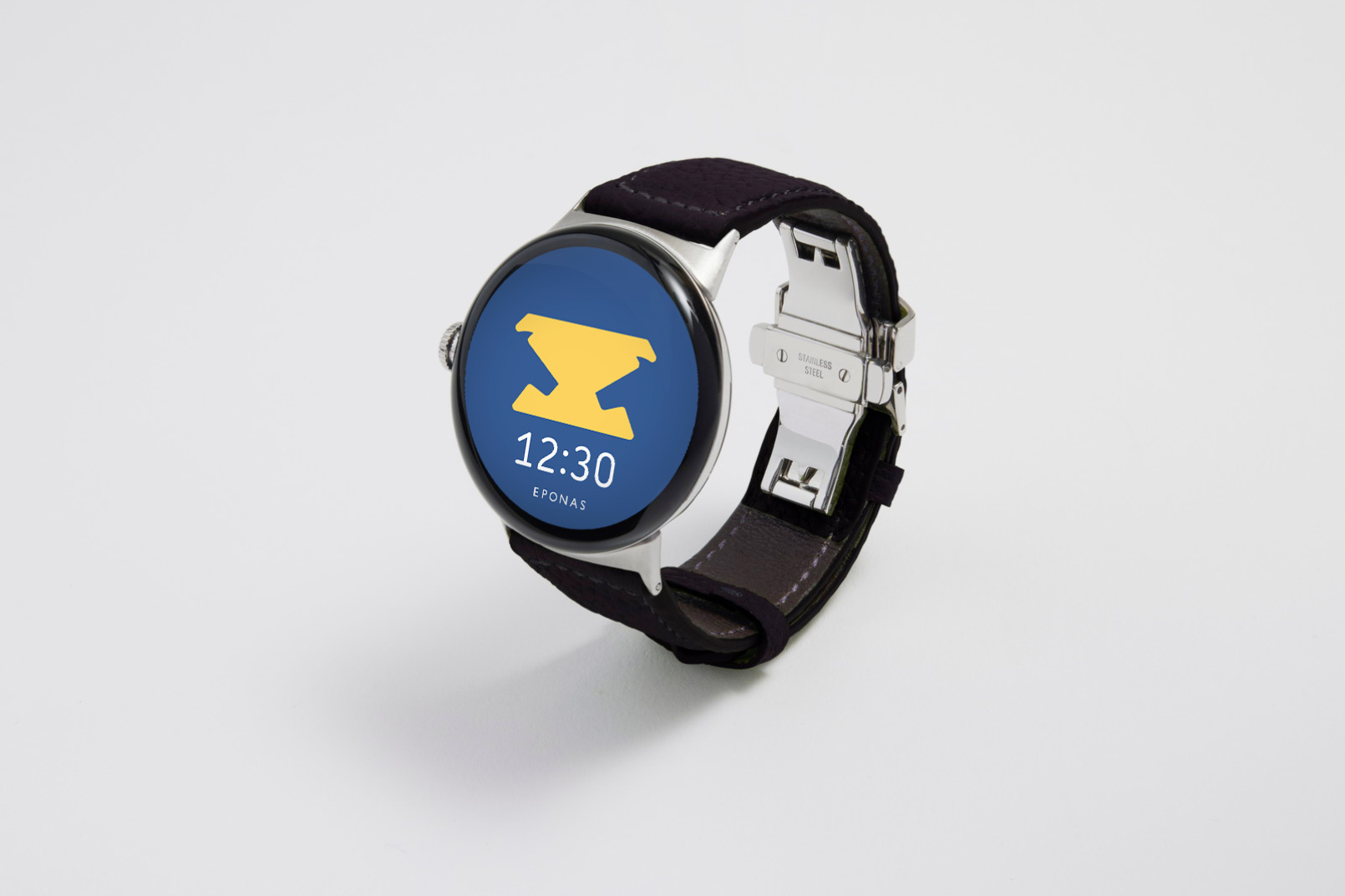 Google Pixel Watch用レザーバンド / シルバーメタル