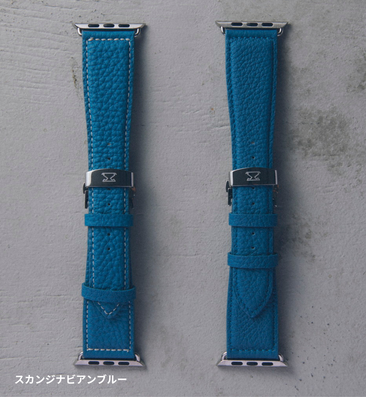 NEW Apple Watch用レザーバンド 45mm 44mm 42mm /ゴールドメタル