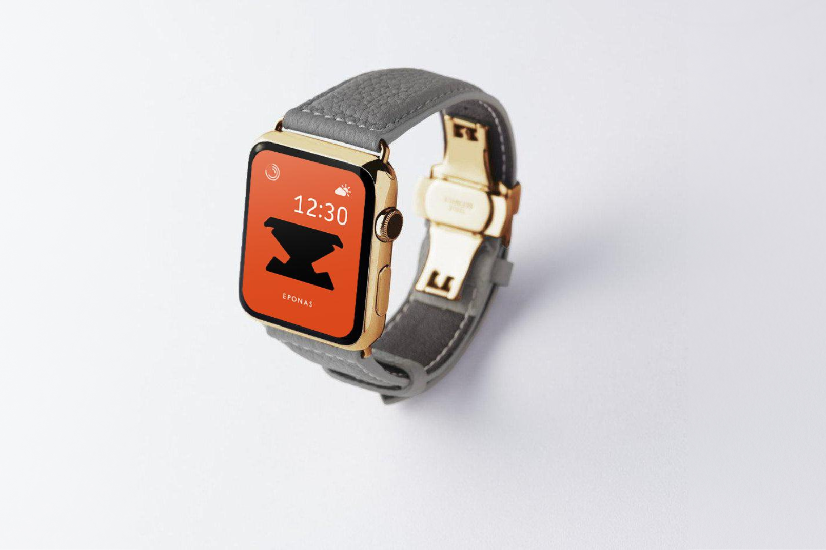 NEW Apple Watch用レザーバンド 41mm 40mm 38mm / イエローゴールドメタル