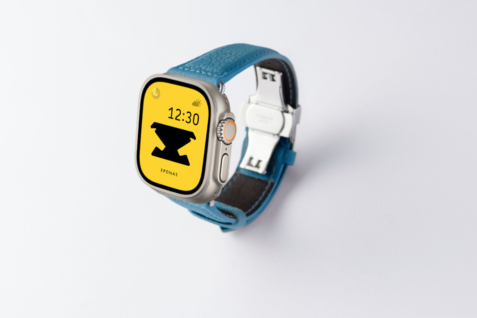 Apple Watch Ultra 49mm 用レザーバンド Wide /シルバーメタル