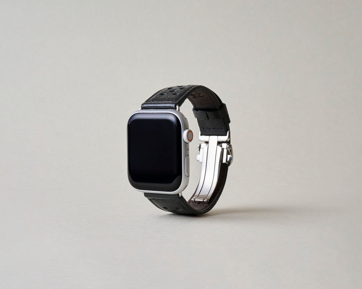 Apple Watch 用 パンチングドッツ レザーバンド Black