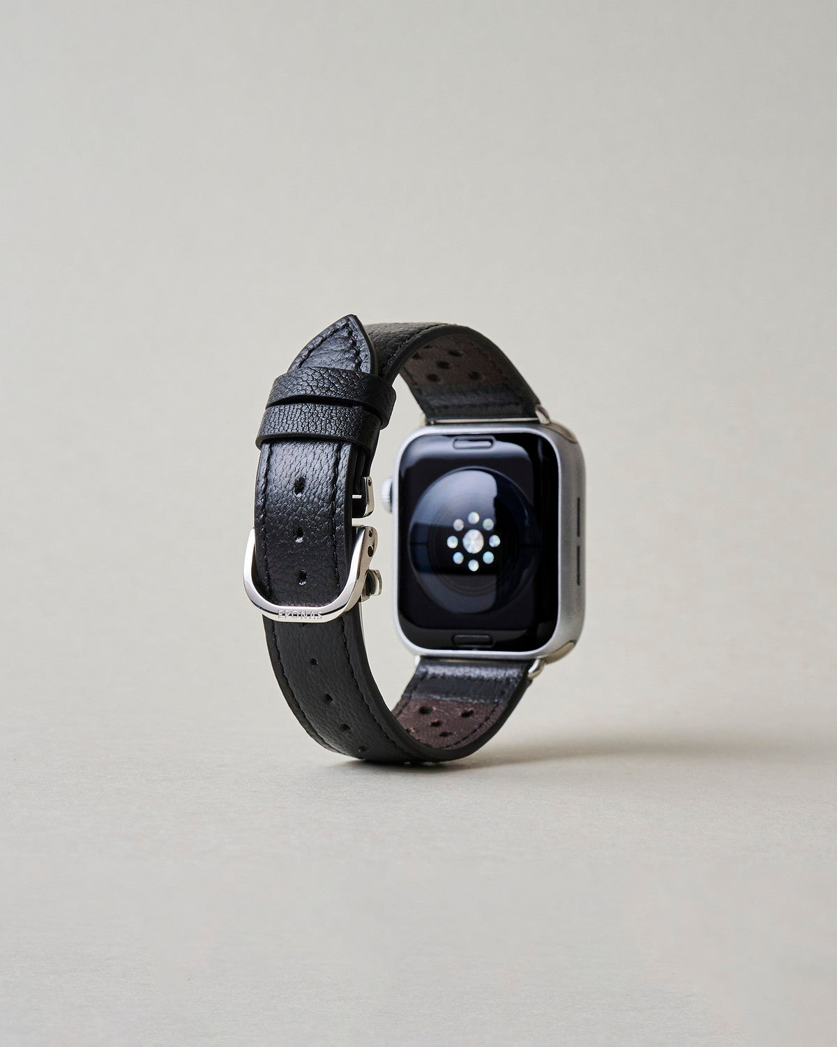 Apple Watch 用 パンチングドッツ レザーバンド Black