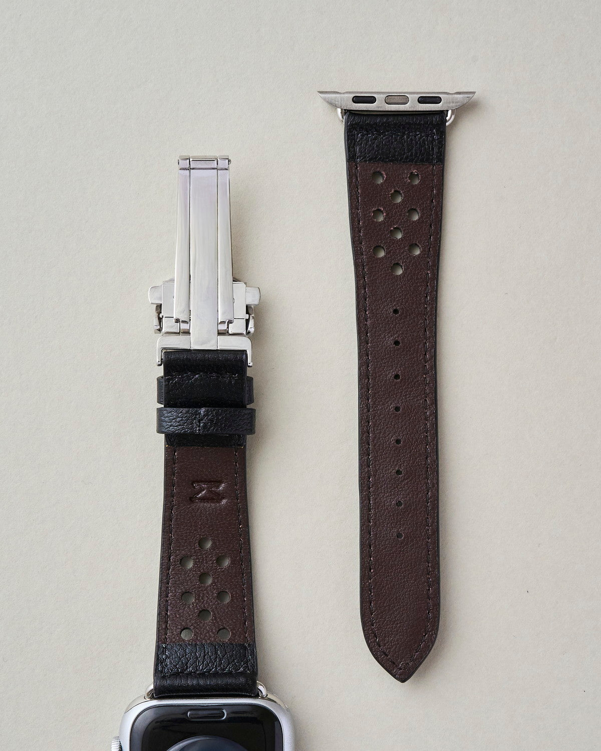 Apple Watch 用 パンチングドッツ レザーバンド Black