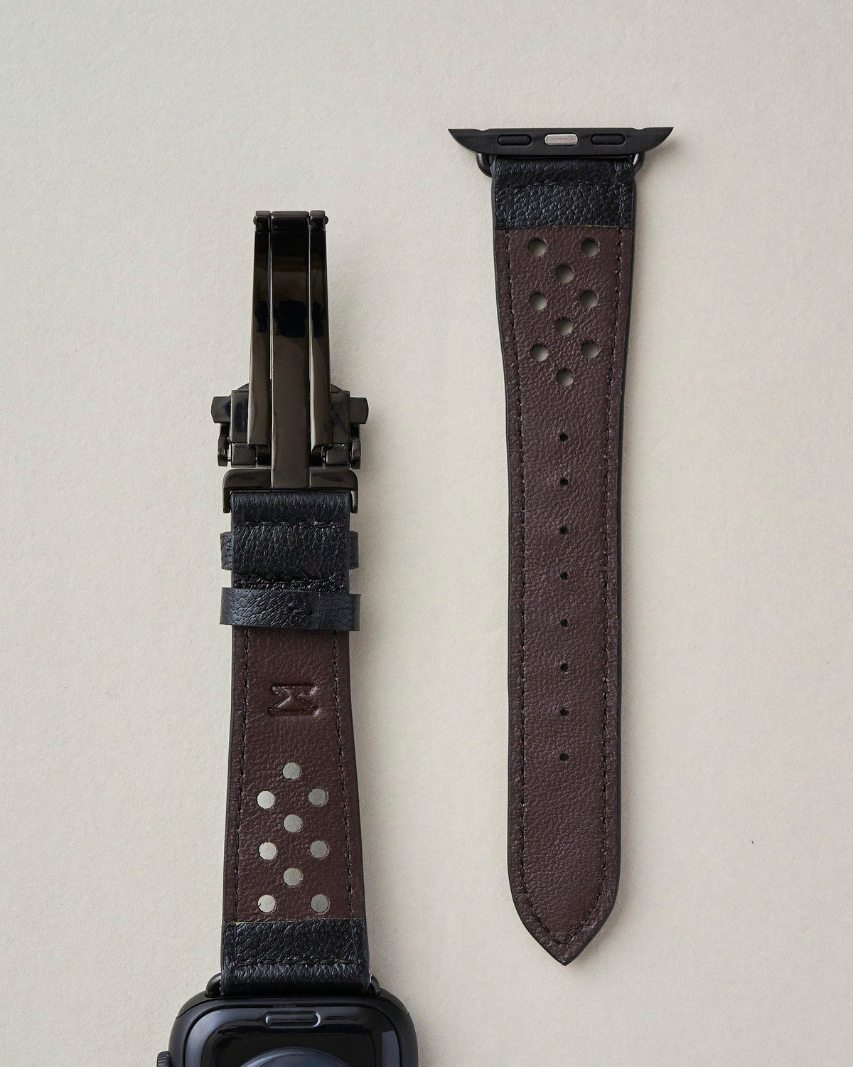 Apple Watch 用 パンチングドッツ レザーバンド Black
