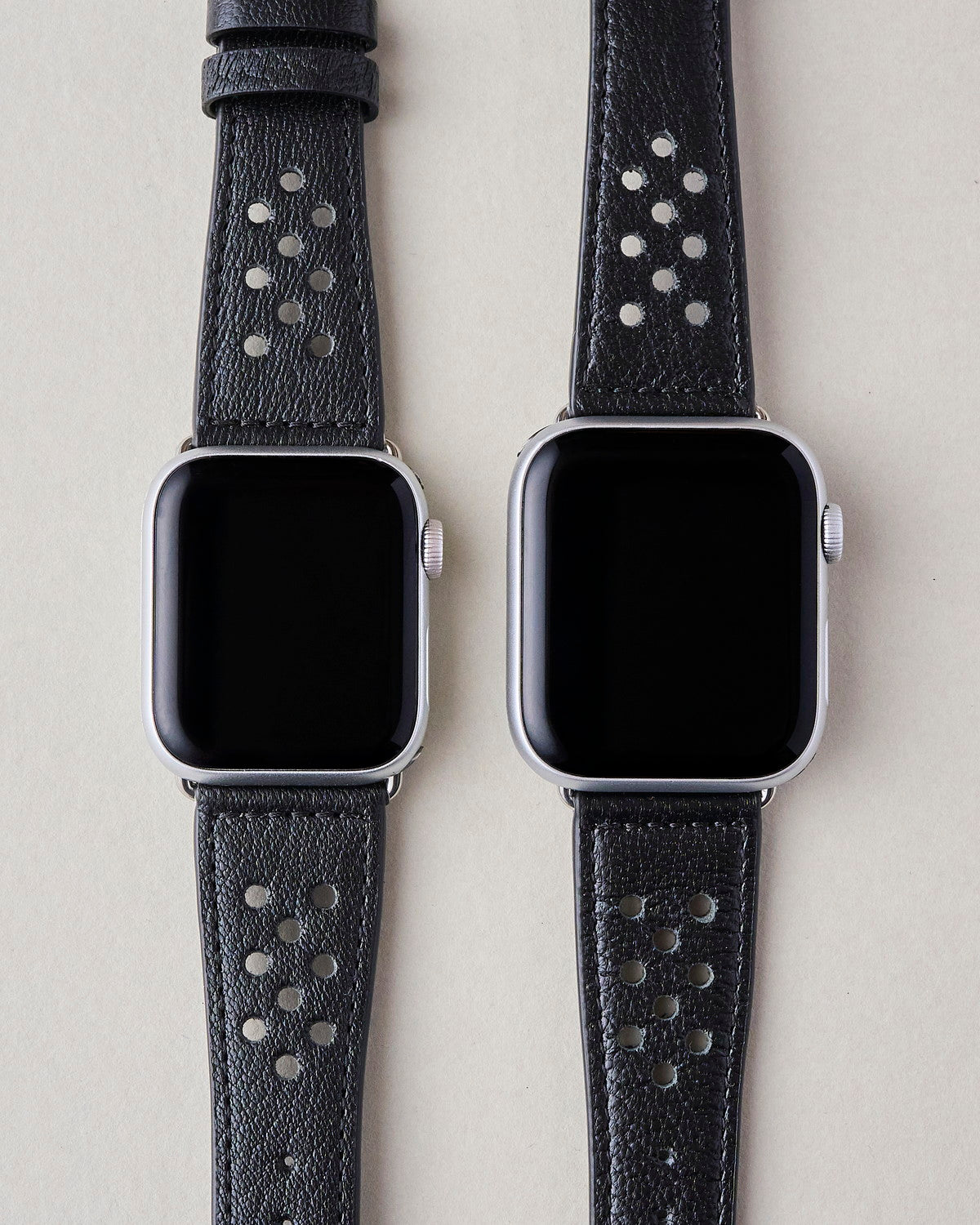 Apple Watch 用 パンチングドッツ レザーバンド Black