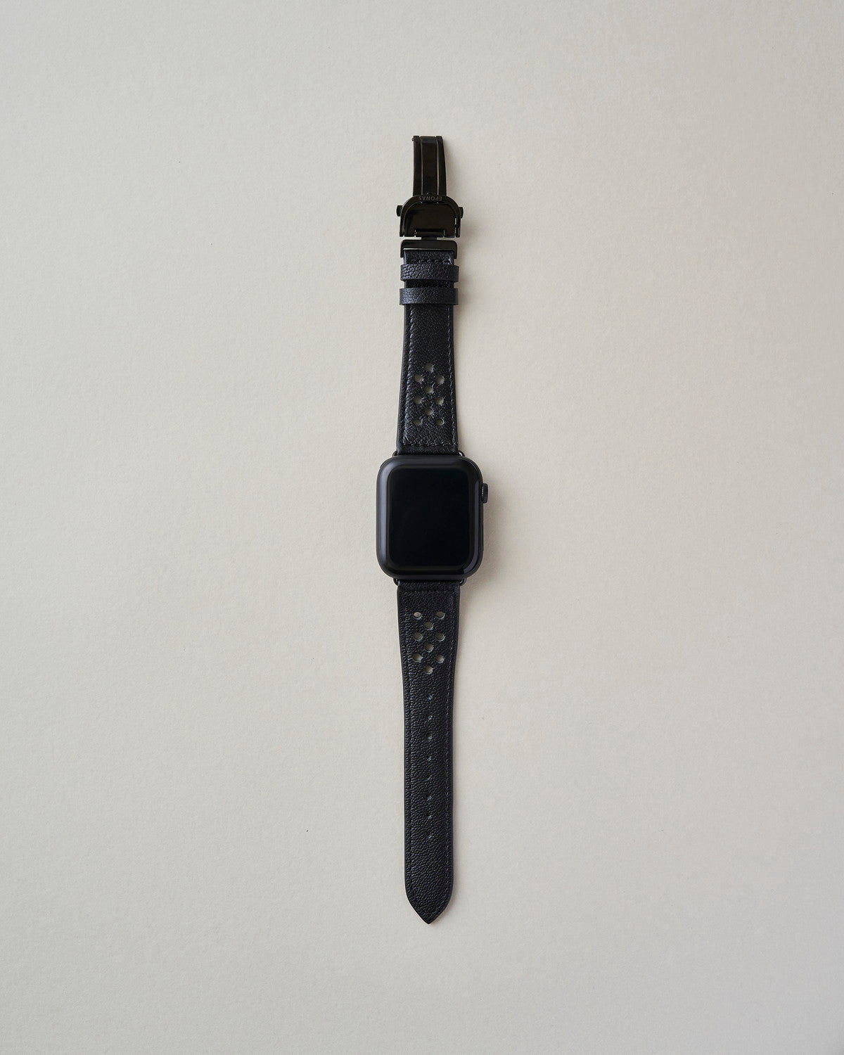 Apple Watch 用 パンチングドッツ レザーバンド Black