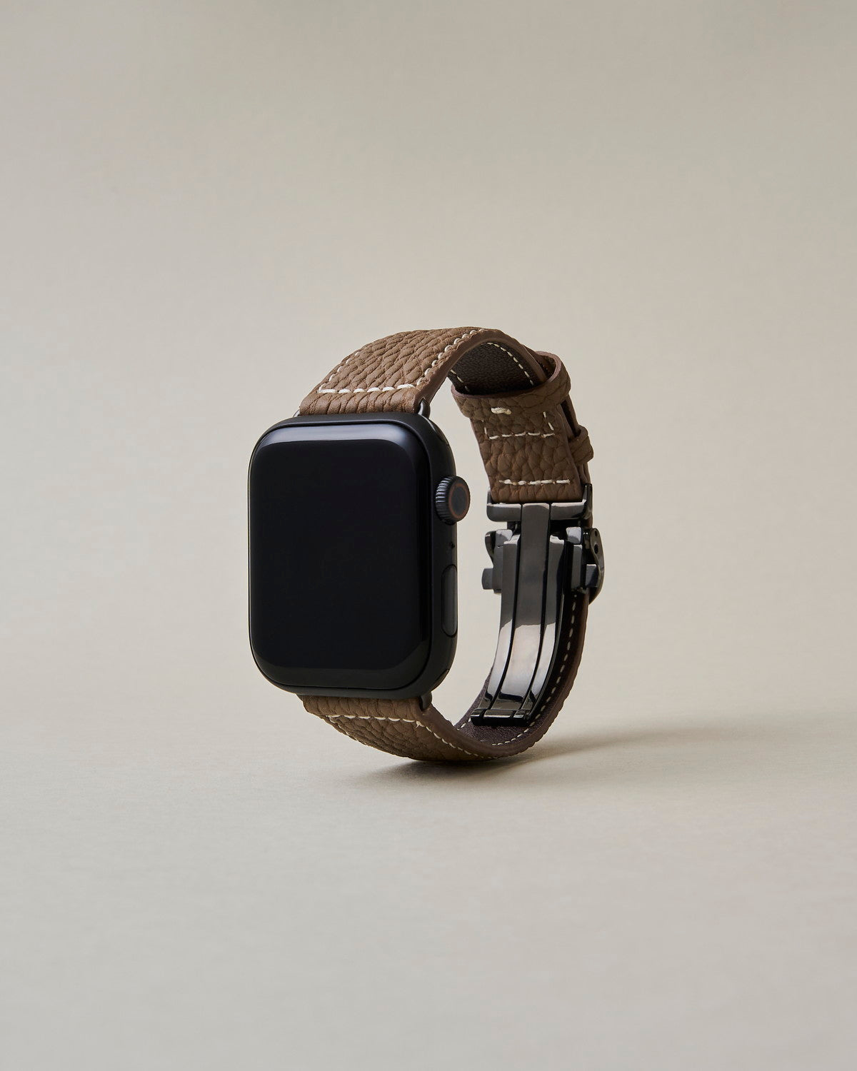 Apple Watch用レザーバンド モナコエトープ/ホワイトステッチ