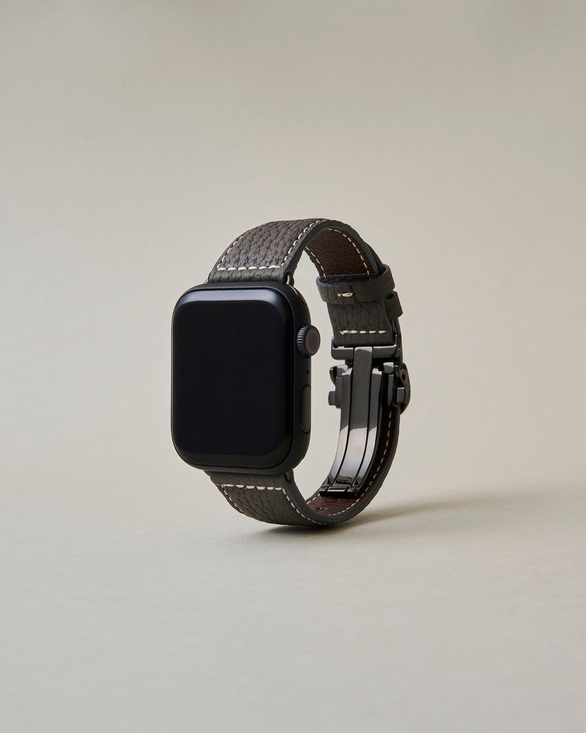 Apple Watch用レザーバンド コペンハーゲングレイ/ホワイトステッチ