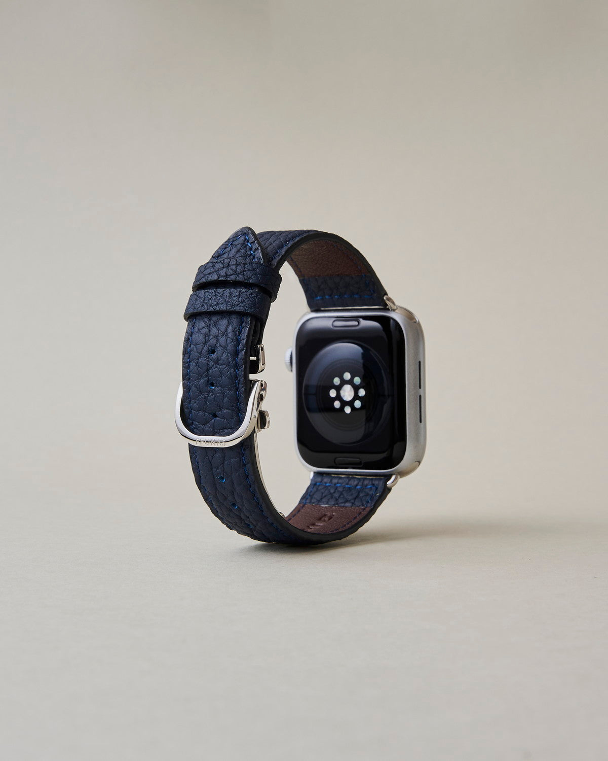 Apple Watch用レザーバンド ミッドナイトブルー/ブルーステッチ
