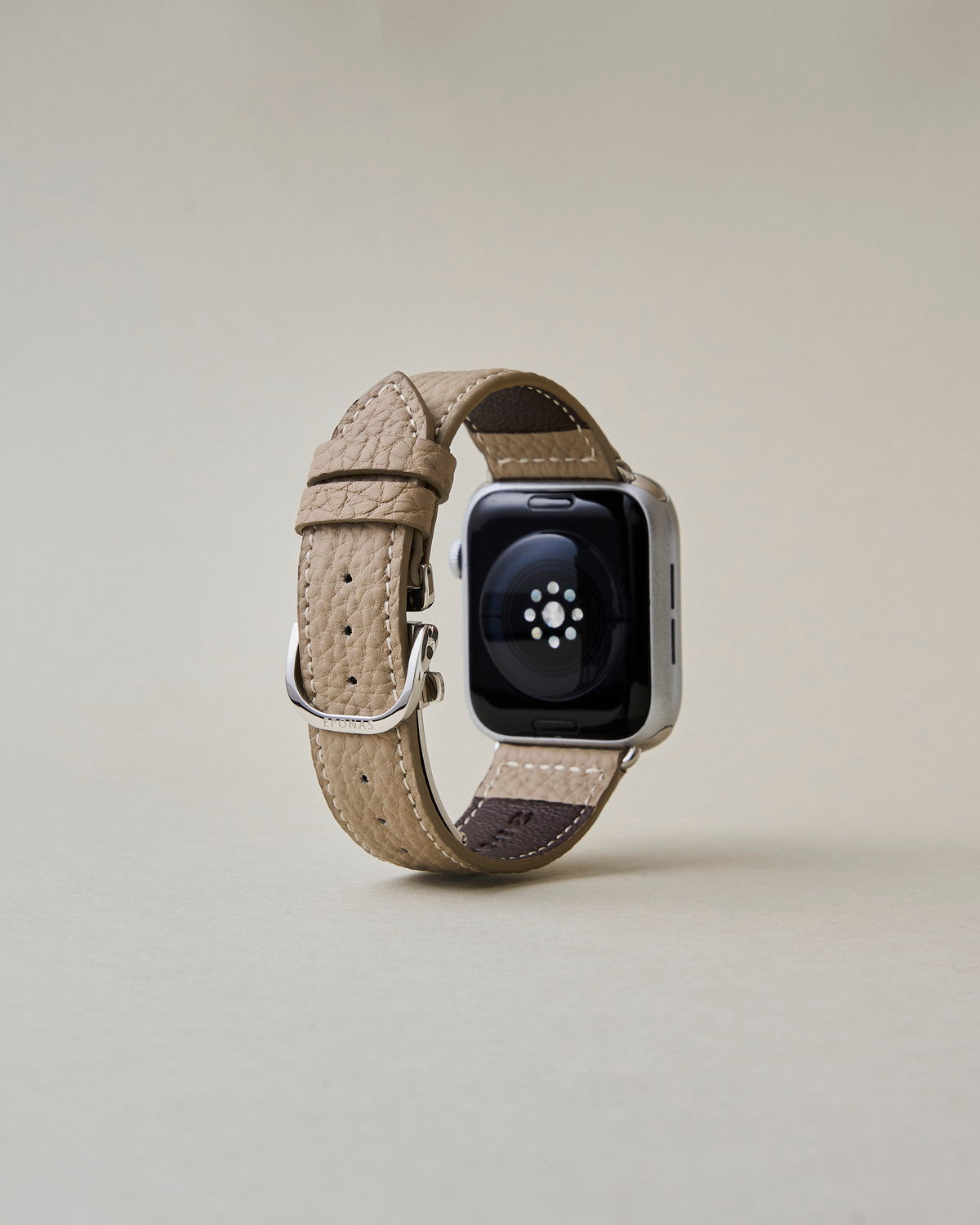 Apple Watch用レザーバンド ボヘミアングレージュ/ホワイトステッチ