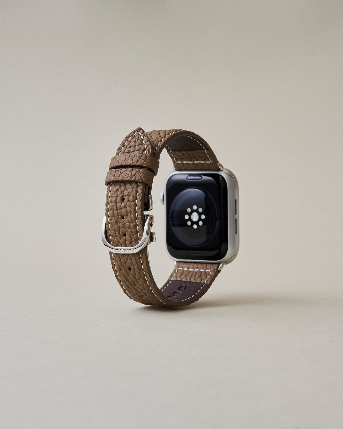 Apple Watch用レザーバンド モナコエトープ/ホワイトステッチ