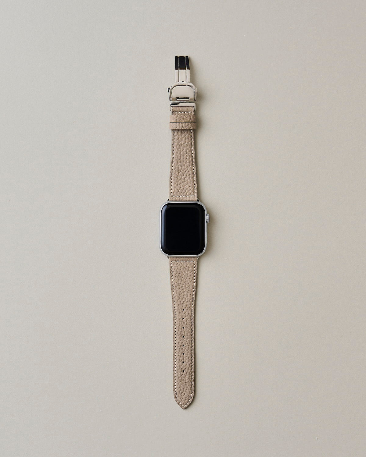 Apple Watch用レザーバンド ボヘミアングレージュ/ホワイトステッチ
