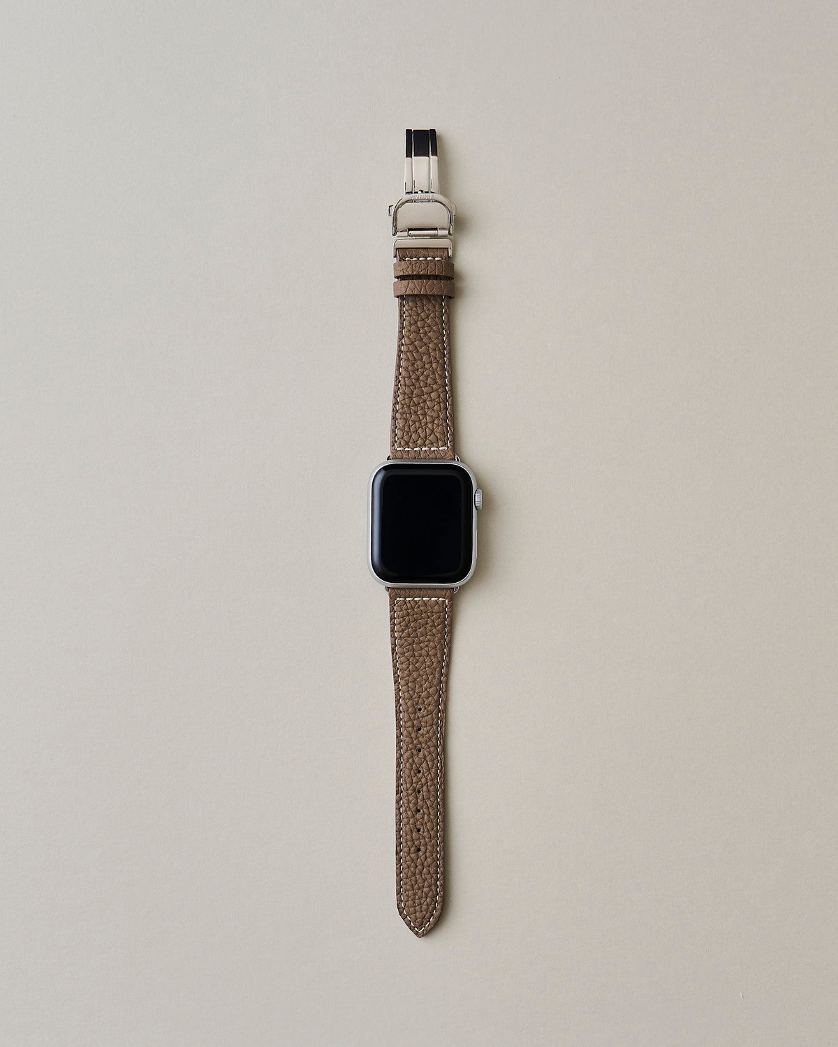 Apple Watch用レザーバンド モナコエトープ/ホワイトステッチ