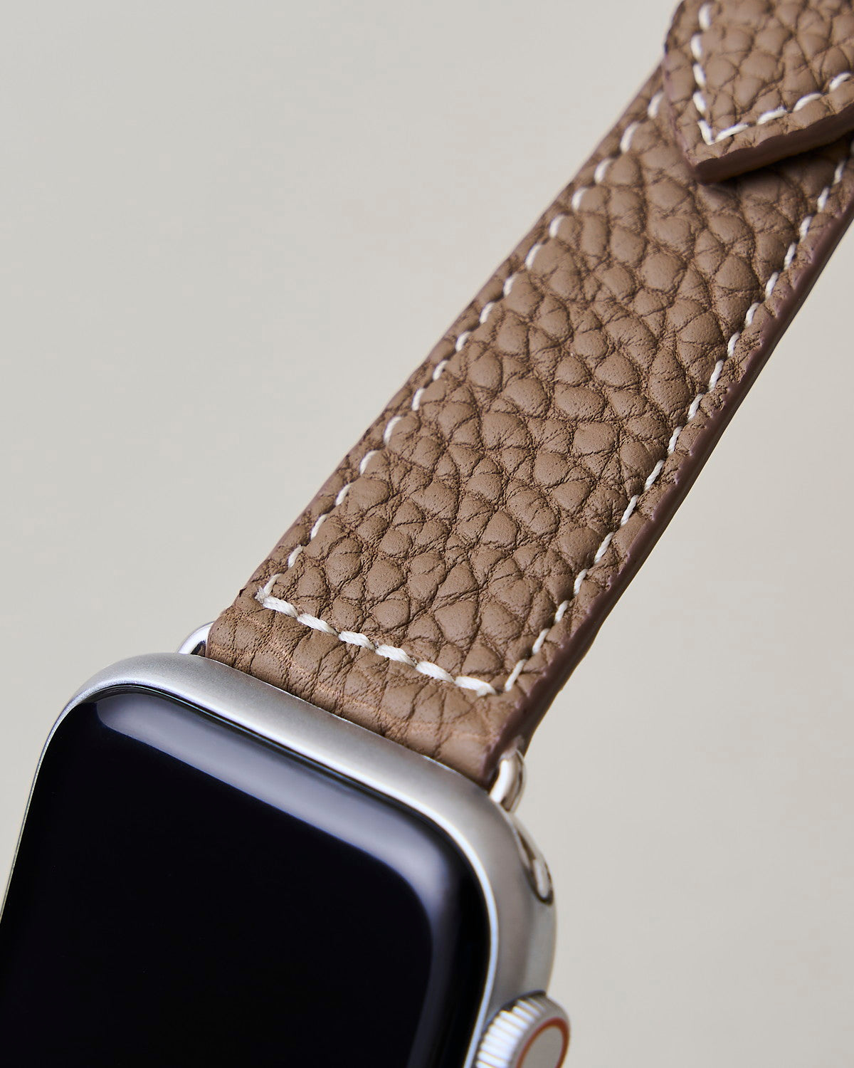 Apple Watch用レザーバンド モナコエトープ/ホワイトステッチ