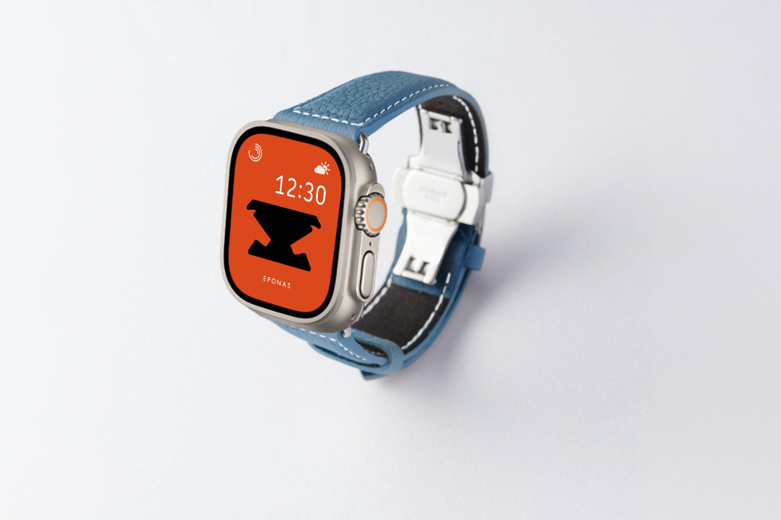 Apple Watch Ultra 49mm 用レザーバンド Wide /シルバーメタル