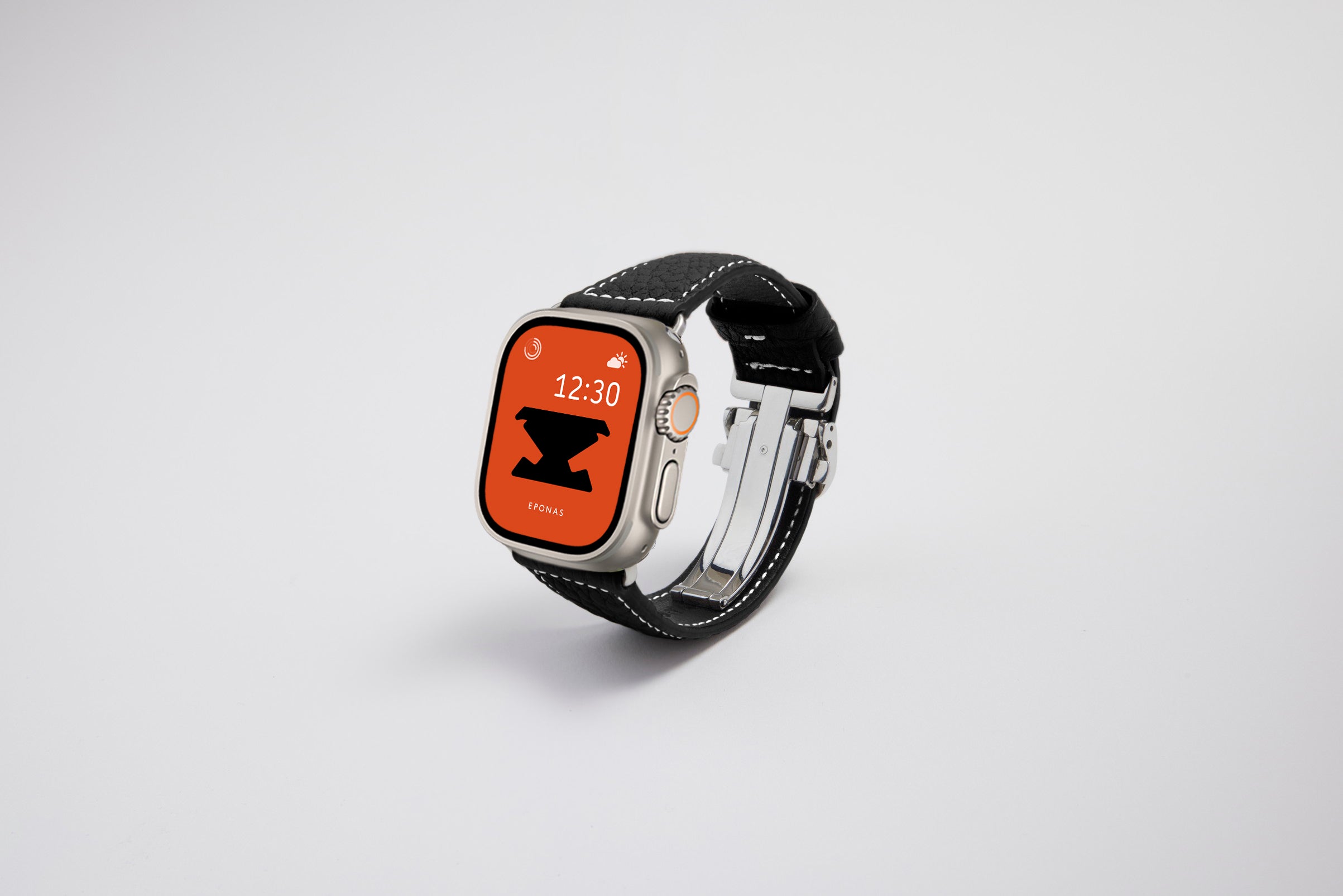 Apple Watch Ultra 49mm 用レザーバンド Wide /シルバーメタル