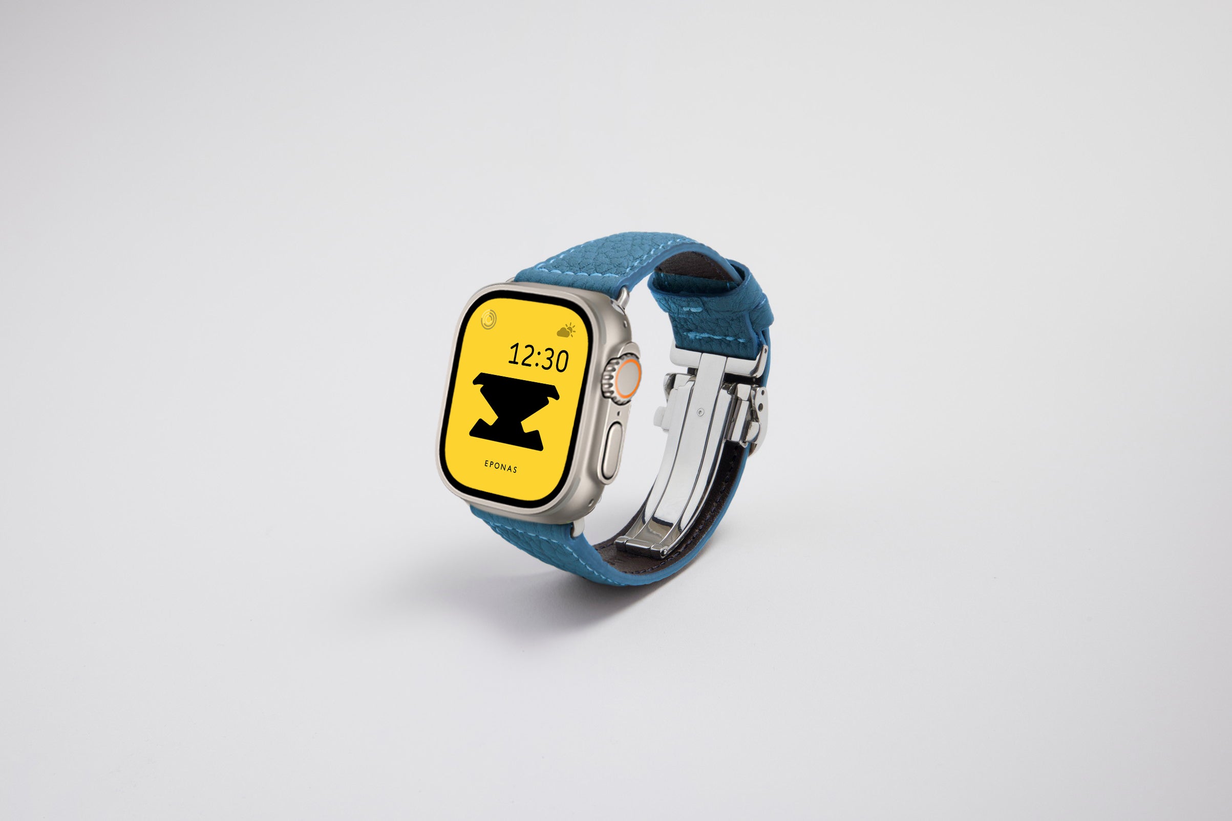 Apple Watch Ultra 49mm 用レザーバンド Wide /シルバーメタル