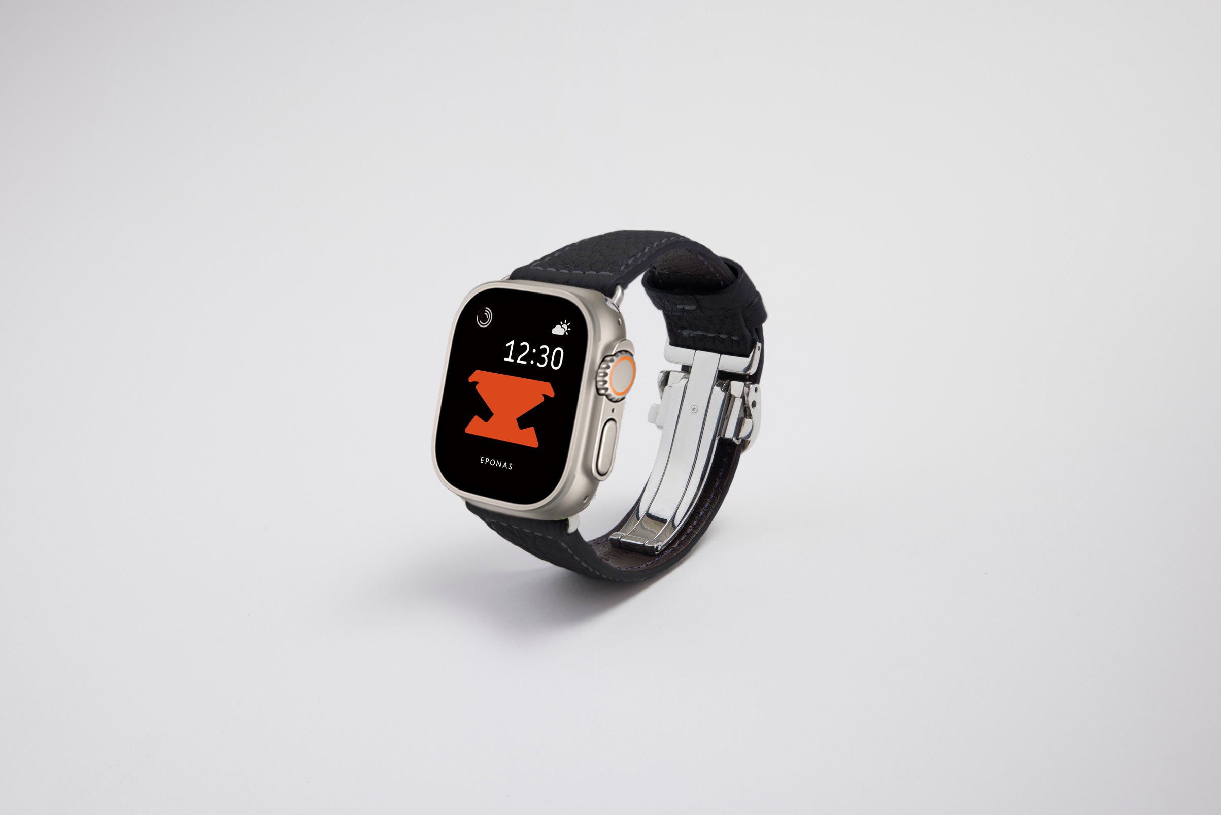 Apple Watch Ultra 49mm 用レザーバンド Wide /シルバーメタル