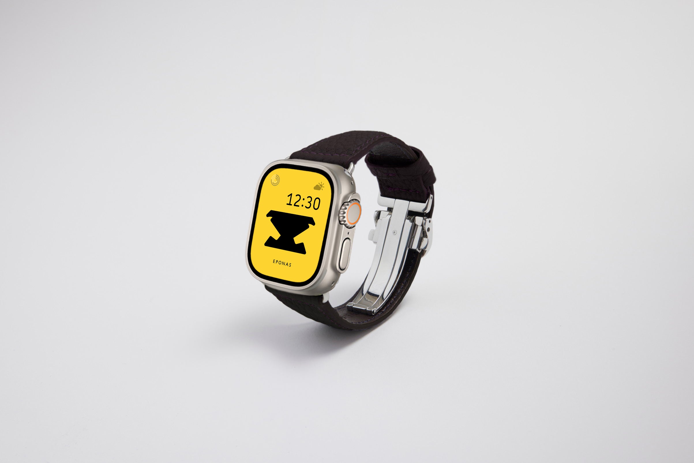 Apple Watch Ultra 49mm 用レザーバンド Wide /シルバーメタル