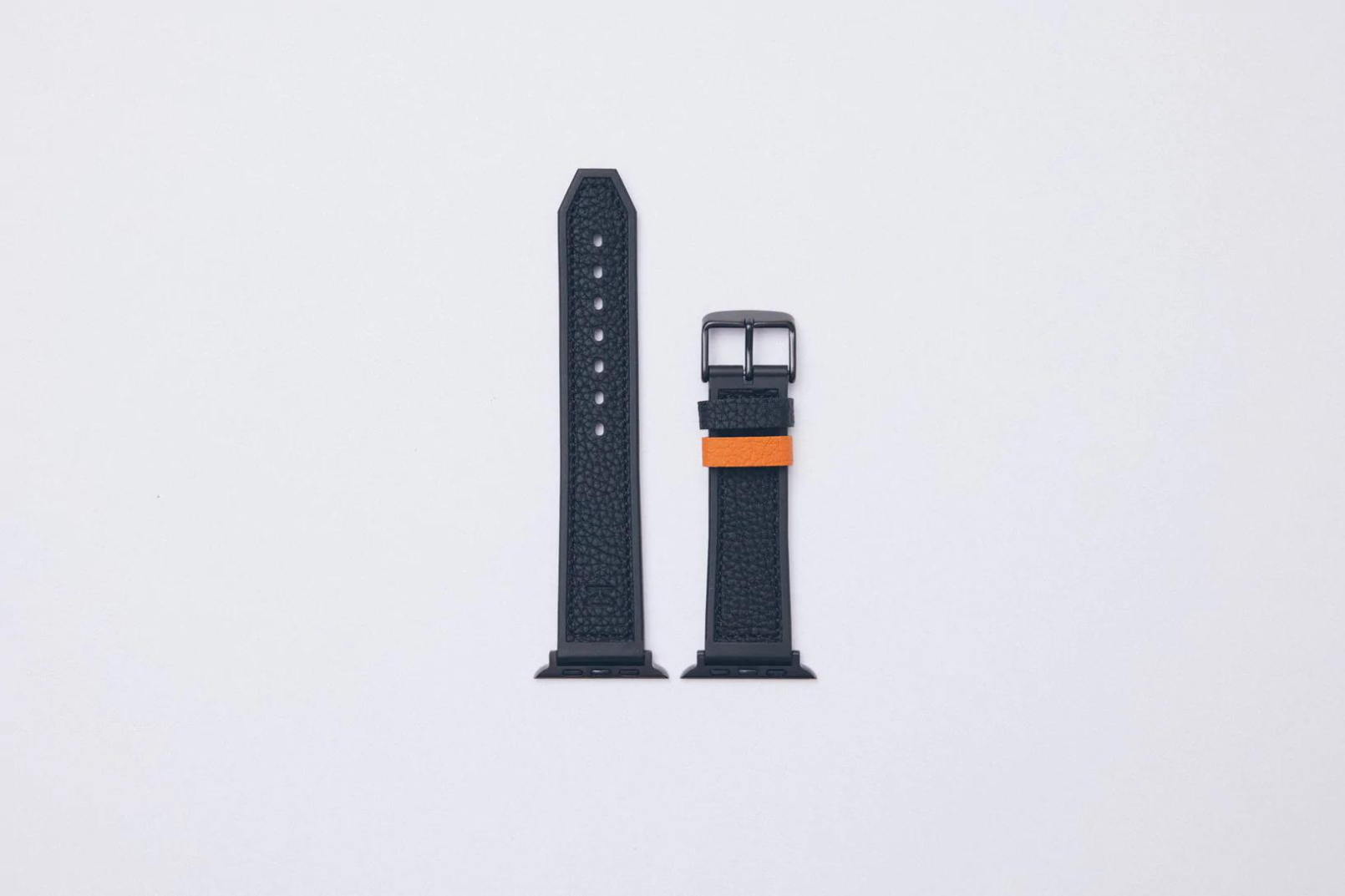 Apple Watch用 スポーツレザーバンド 42mm 41mm 40mm ブラックメタル