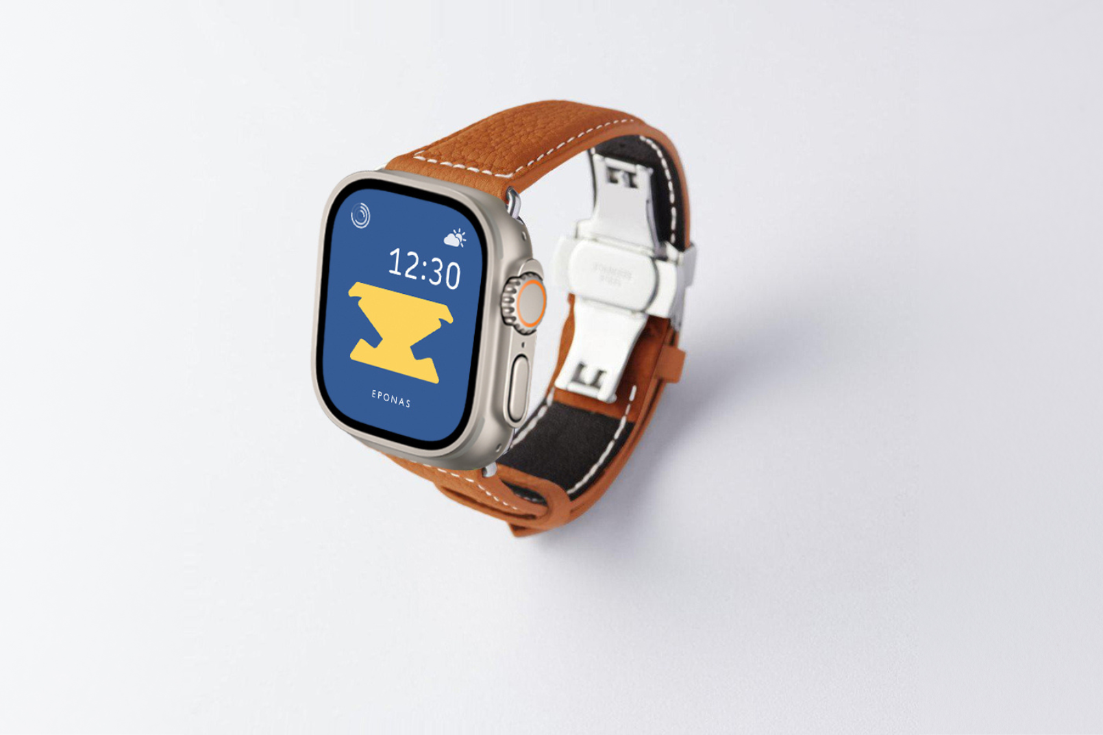 Apple Watch Ultra 49mm 用レザーバンド Wide /シルバーメタル