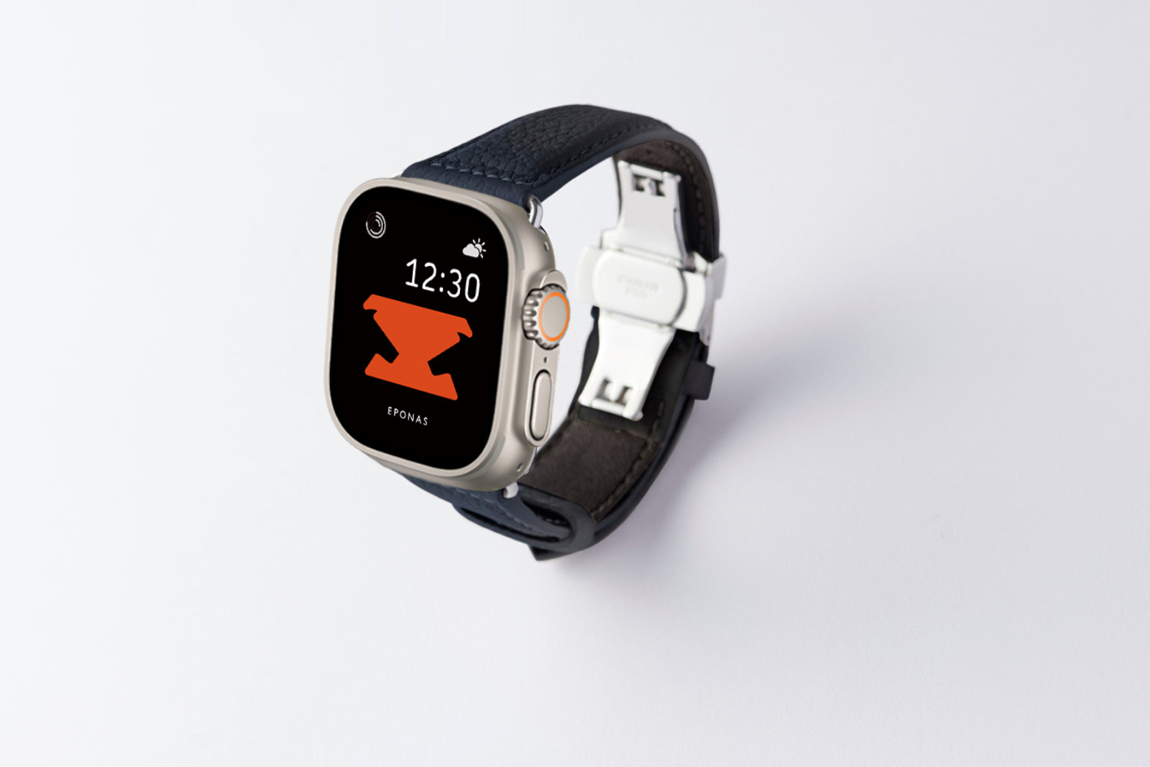 Apple Watch Ultra 49mm 用レザーバンド Wide /シルバーメタル