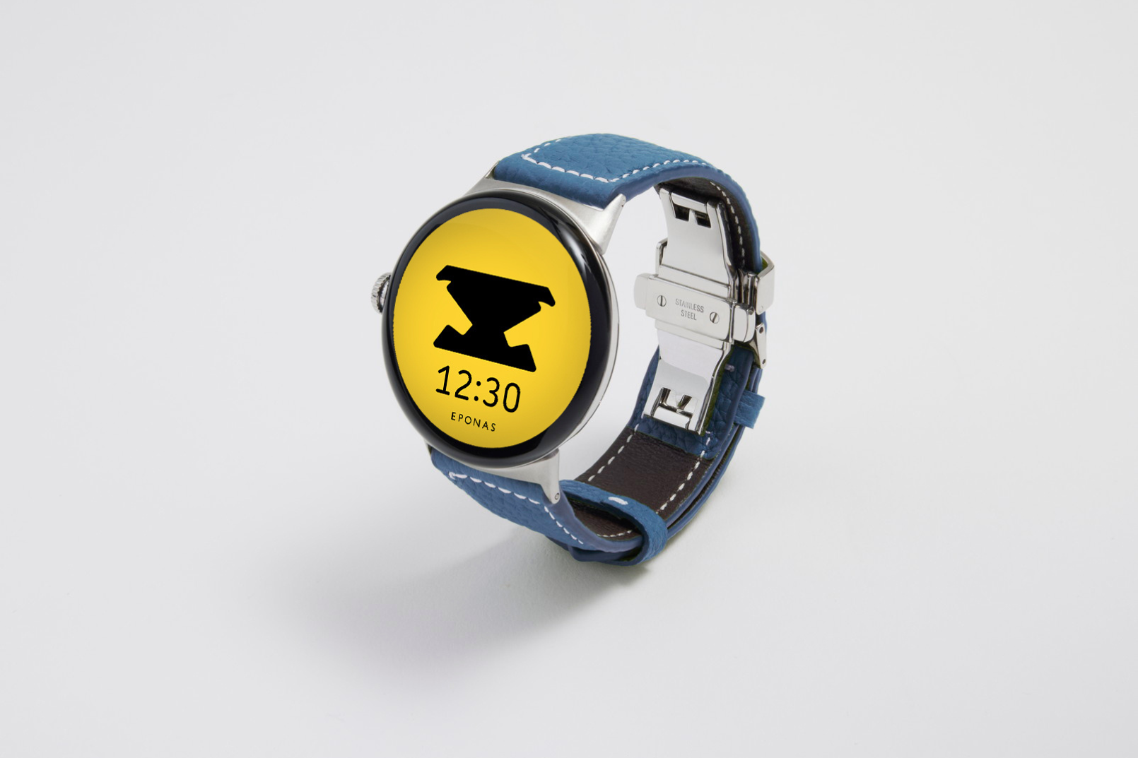 Google Pixel Watch用レザーバンド / シルバーメタル