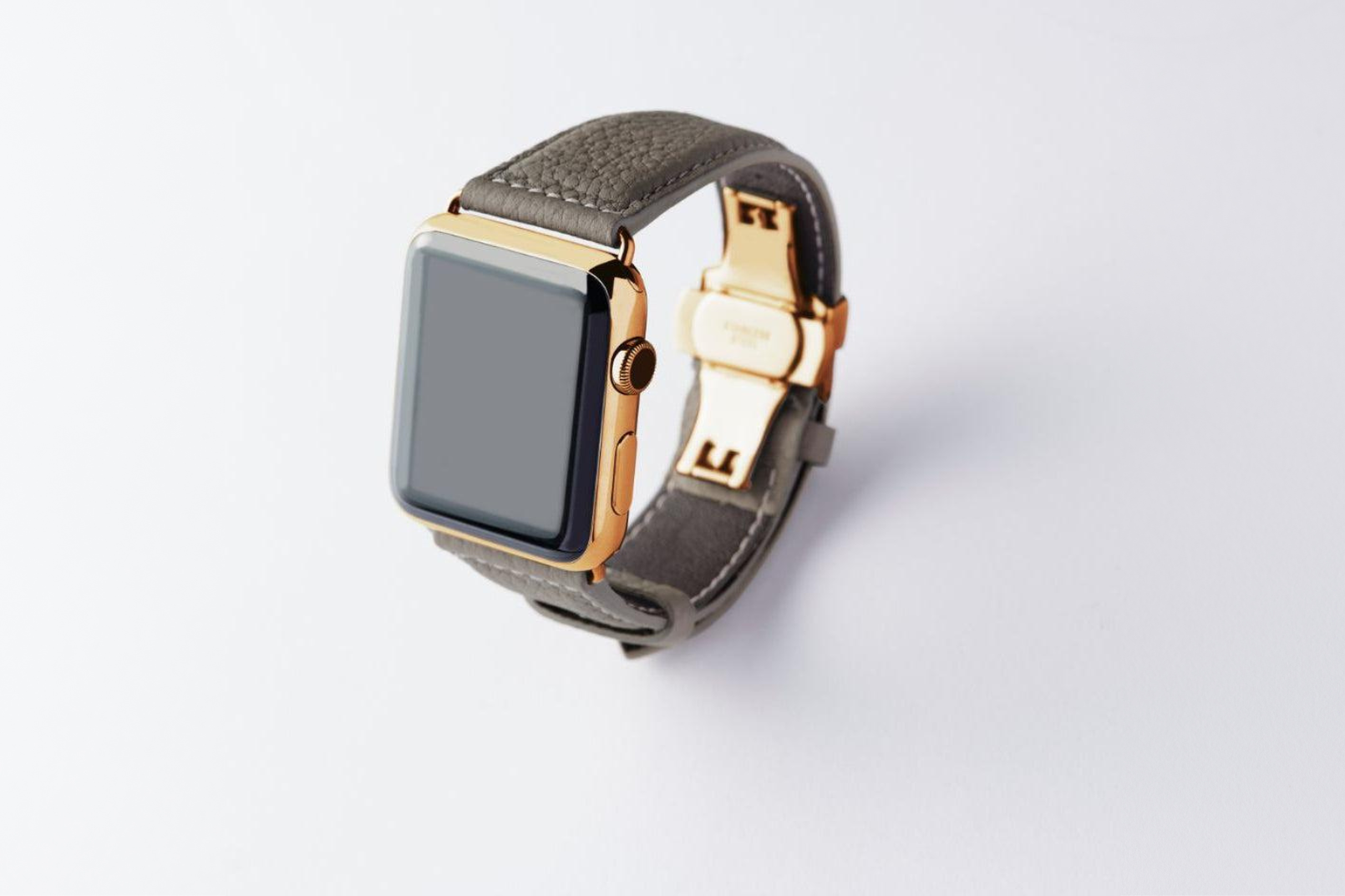 NEW Apple Watch用レザーバンド 41mm 40mm 38mm / イエローゴールドメタル