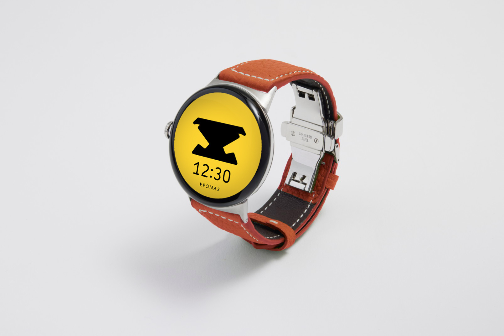 Google Pixel Watch用レザーバンド / シルバーメタル