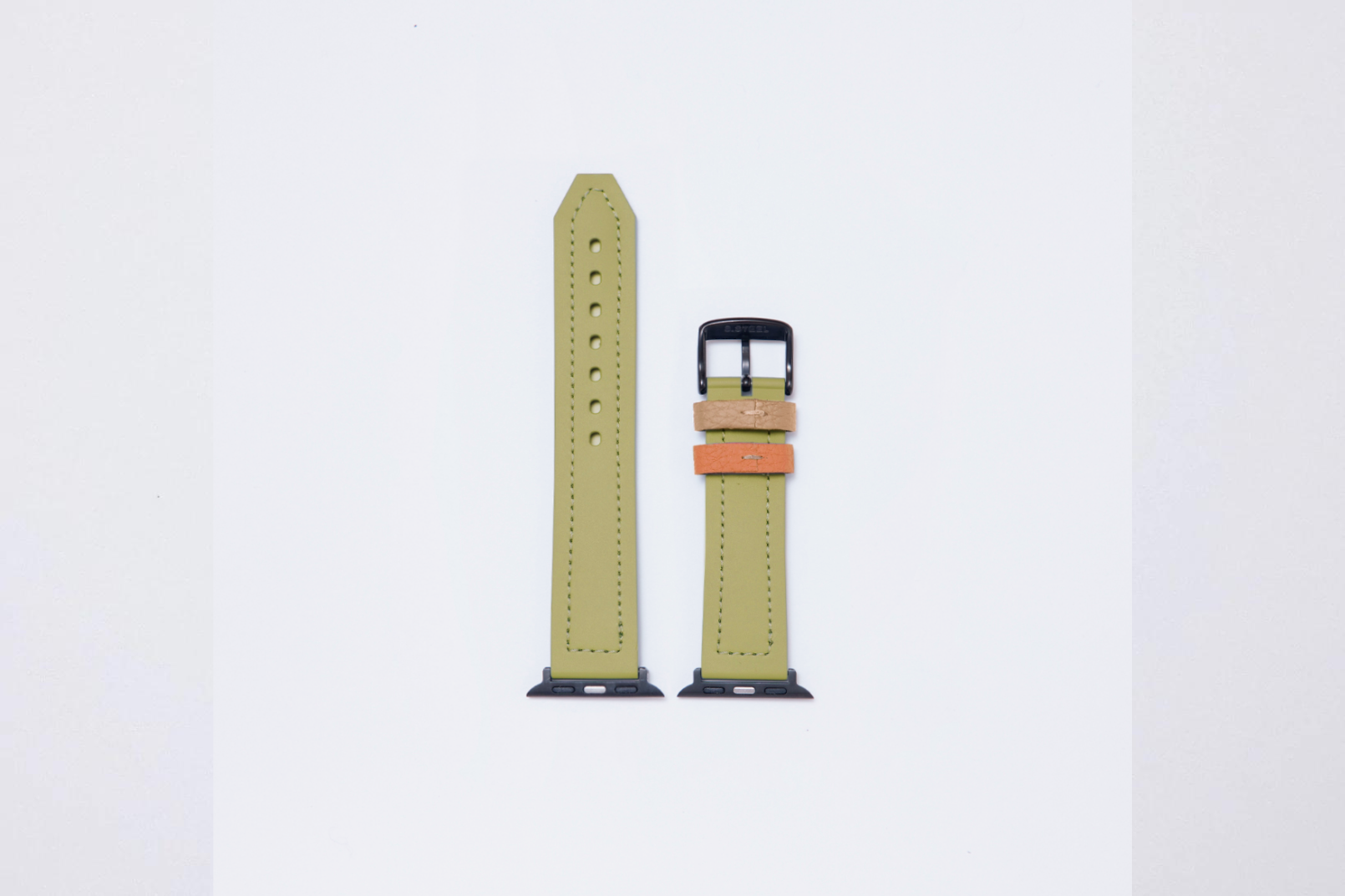 Apple Watch用 スポーツレザーバンド 42mm 41mm 40mm ブラックメタル