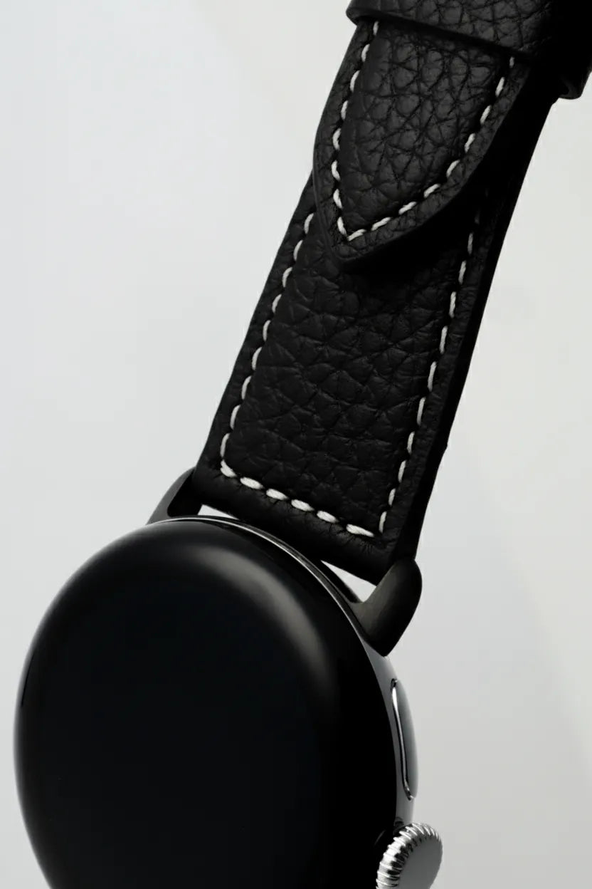 45mm 用 Google Pixel Watch用レザーバンド / ブラックメタル