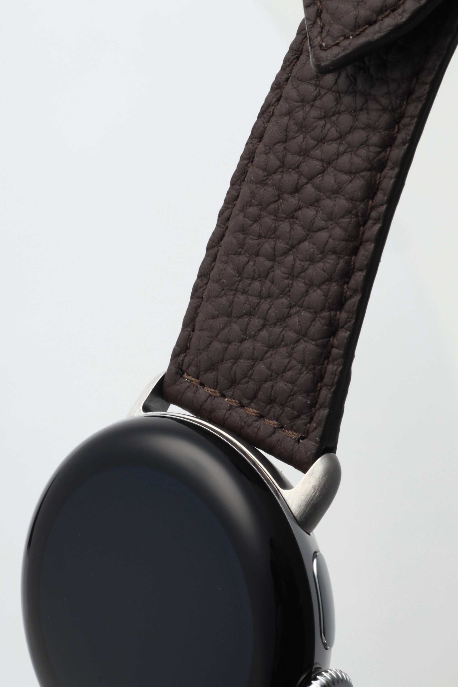 45mm 用 Google Pixel Watch用レザーバンド / シルバーメタル