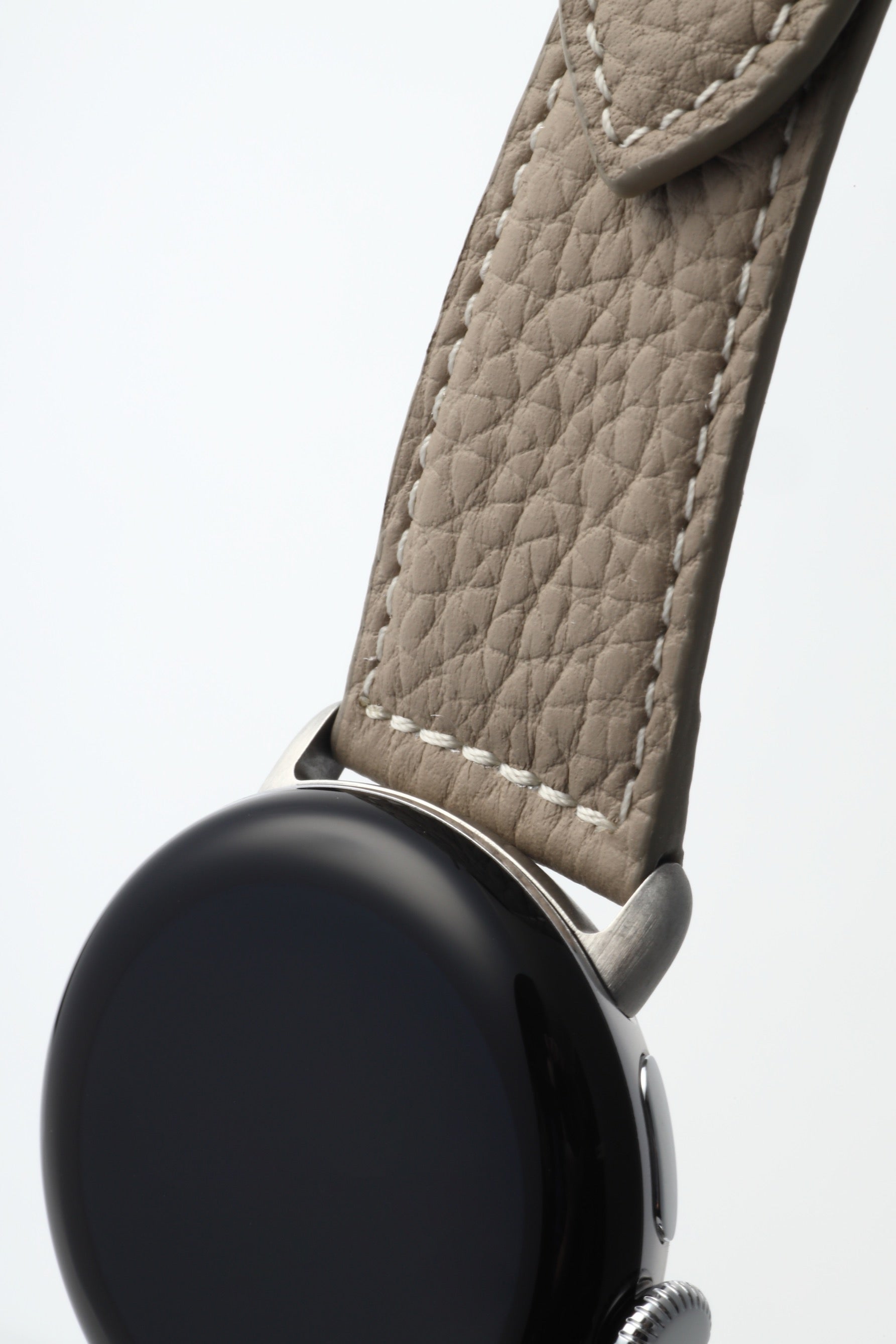 45mm 用 Google Pixel Watch用レザーバンド / シルバーメタル