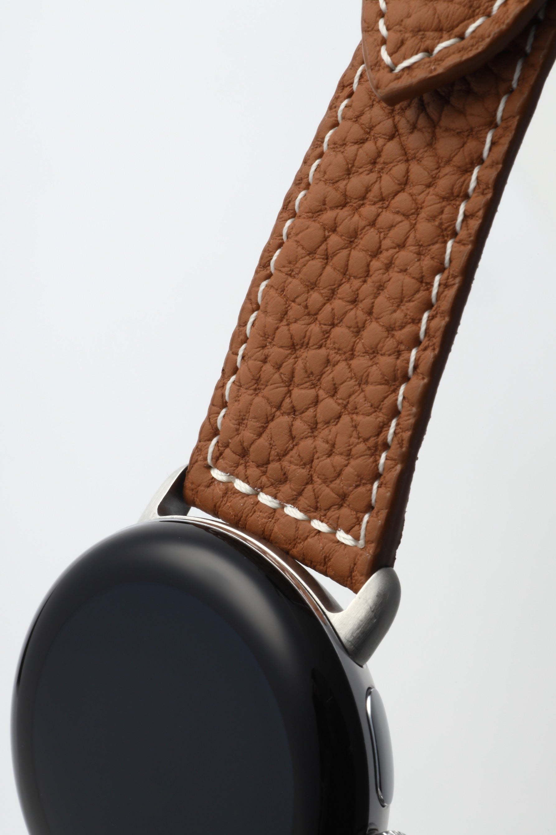 45mm 用 Google Pixel Watch用レザーバンド / シルバーメタル