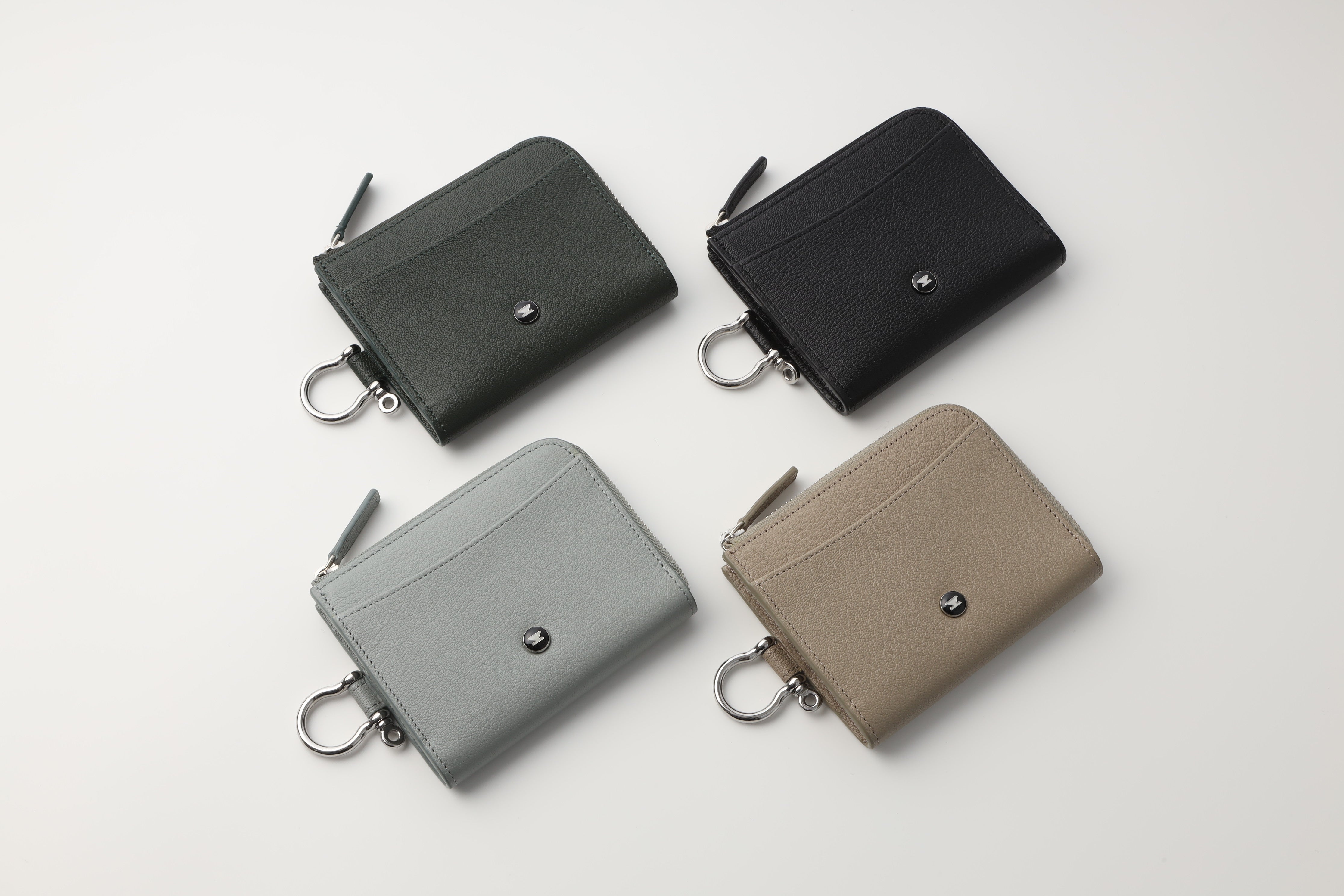 ジップレザーウォレット ブラック AirTag 収納ポケット付き 財布 / Zip Leather Wallet Black