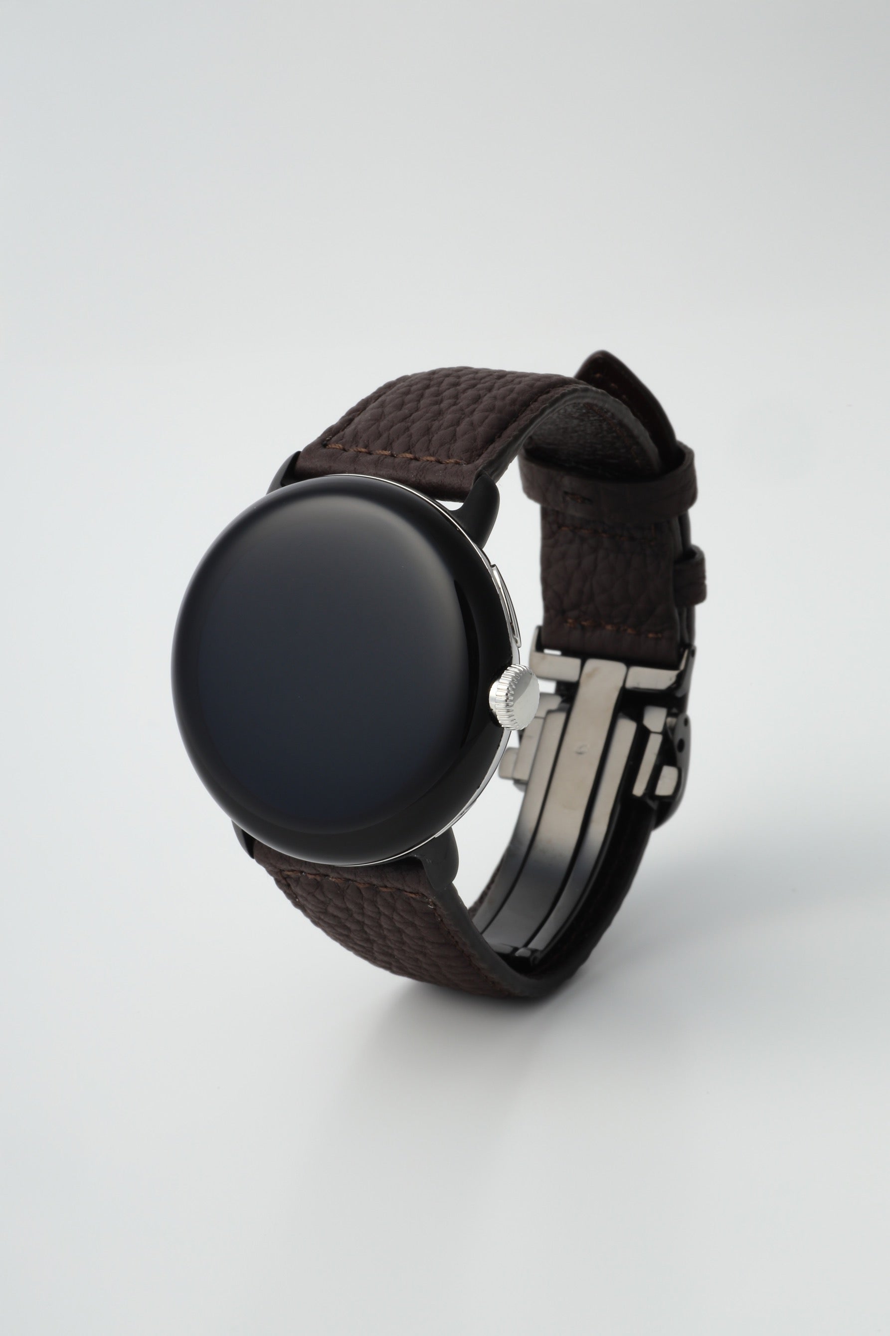 45mm 用 Google Pixel Watch用レザーバンド / ブラックメタル