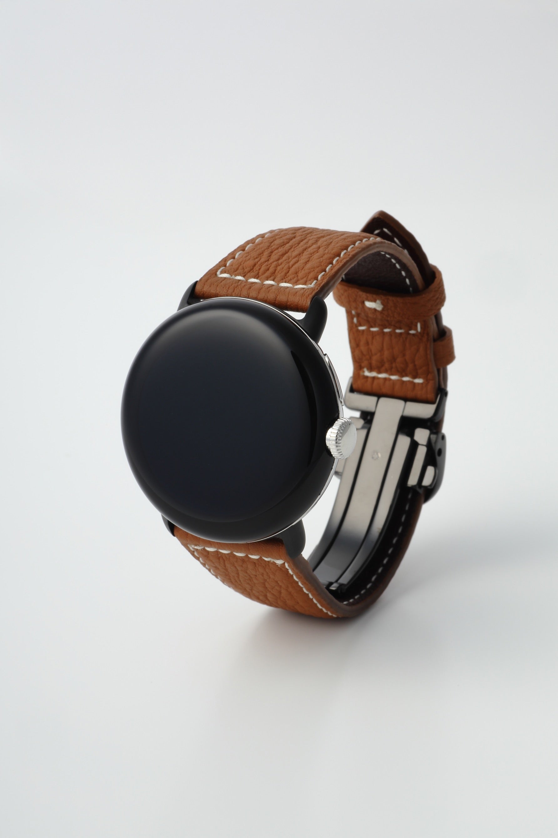45mm 用 Google Pixel Watch用レザーバンド / ブラックメタル