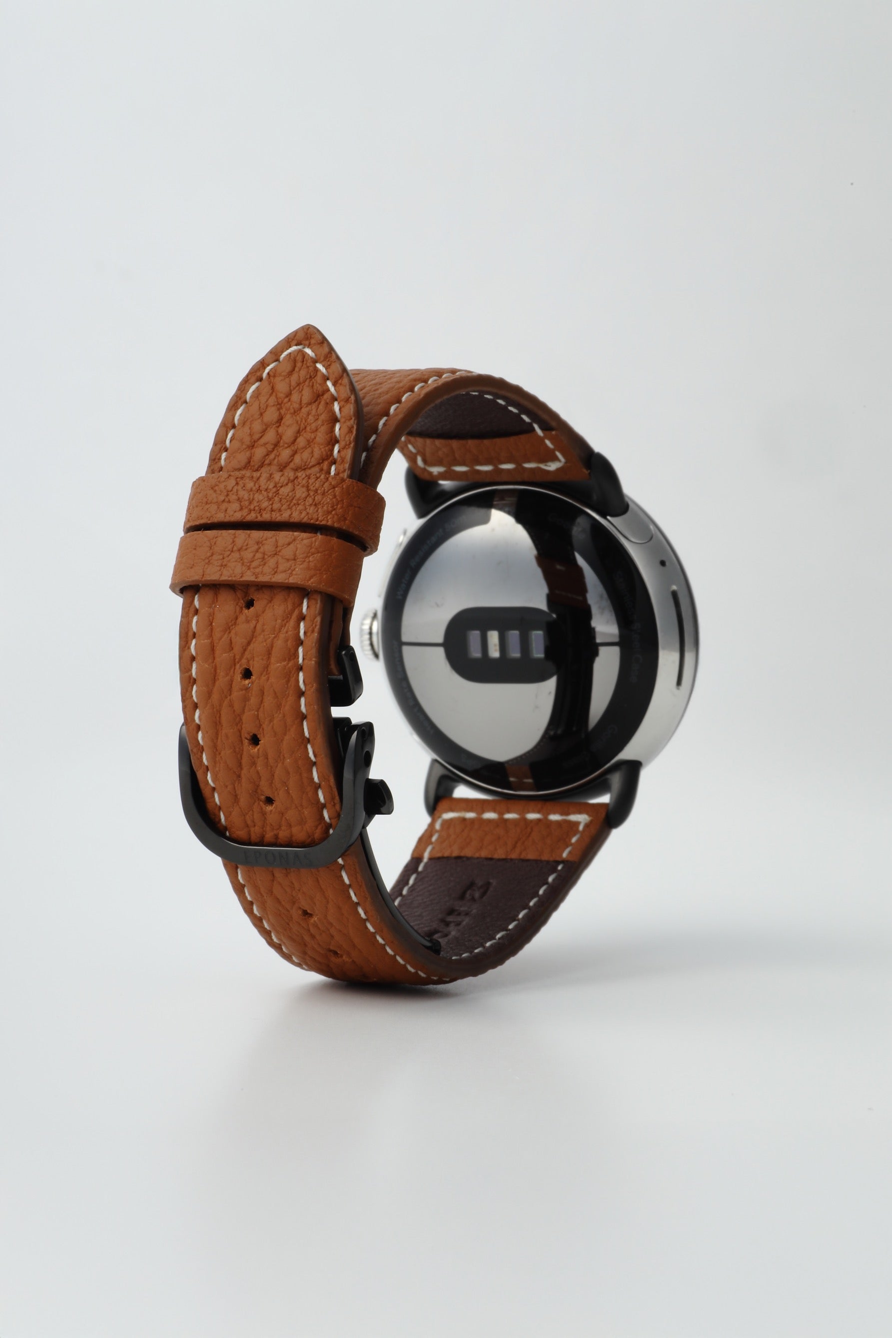 45mm 用 Google Pixel Watch用レザーバンド / ブラックメタル