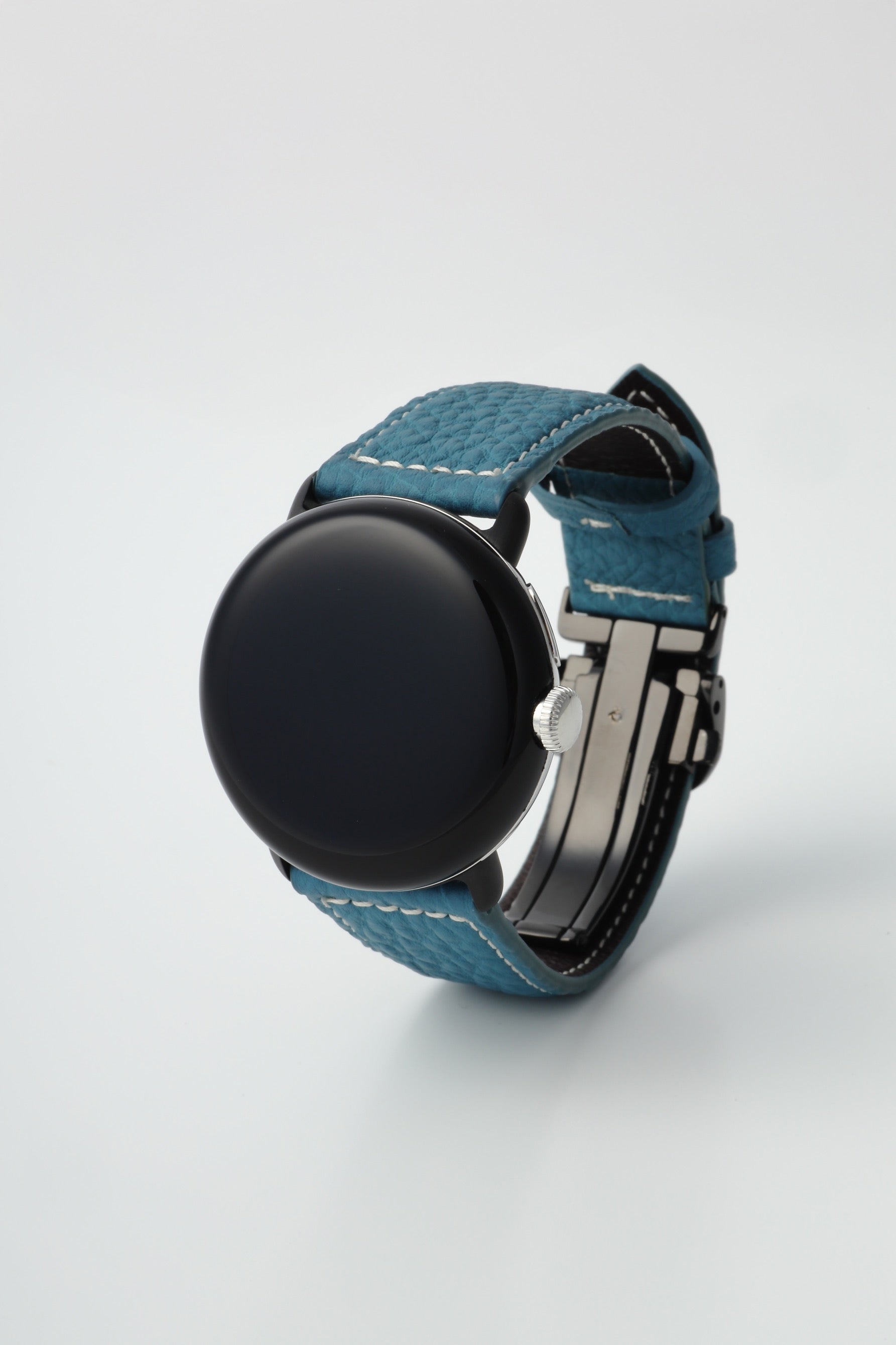 45mm 用 Google Pixel Watch用レザーバンド / ブラックメタル