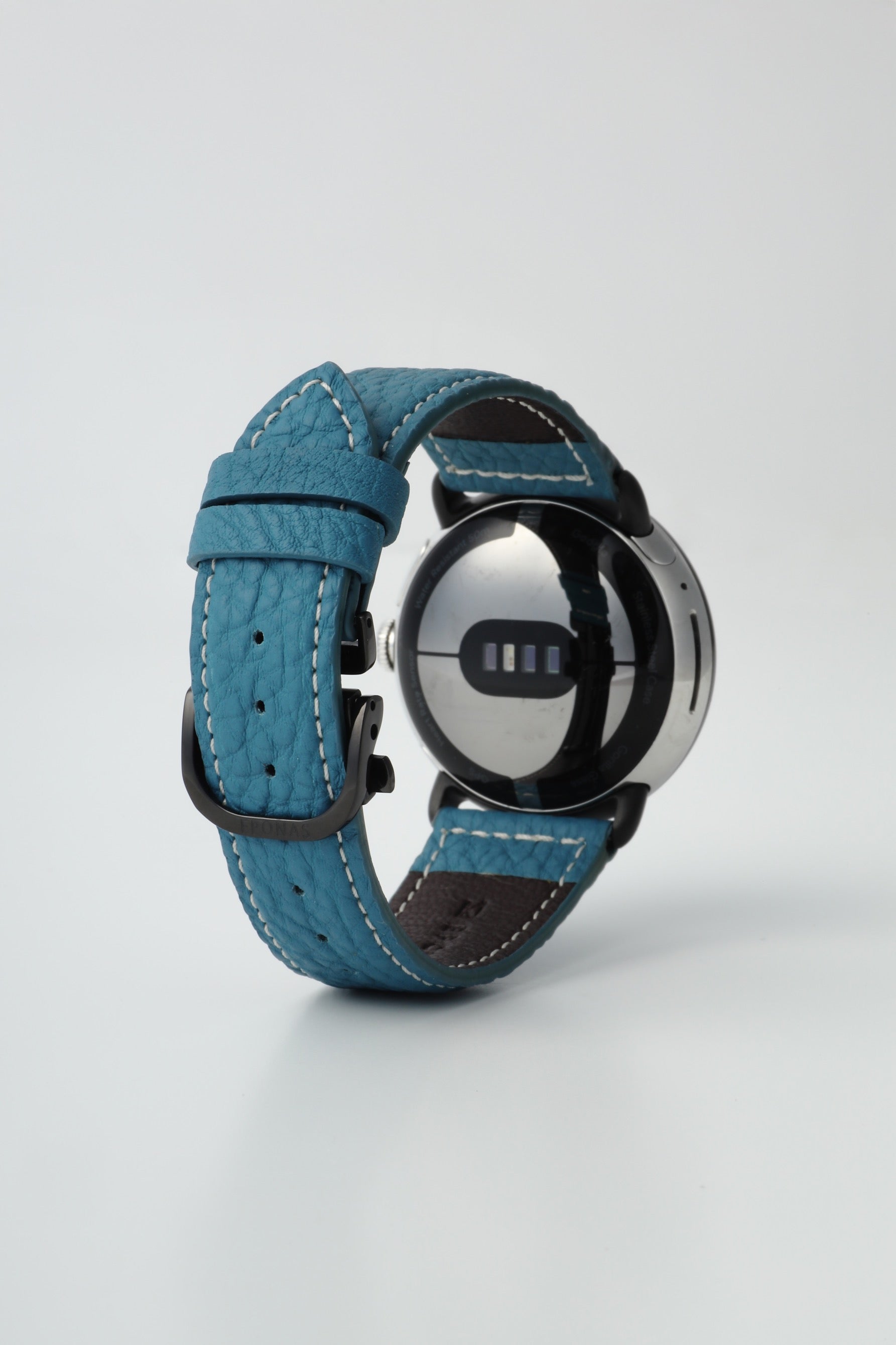 45mm 用 Google Pixel Watch用レザーバンド / ブラックメタル