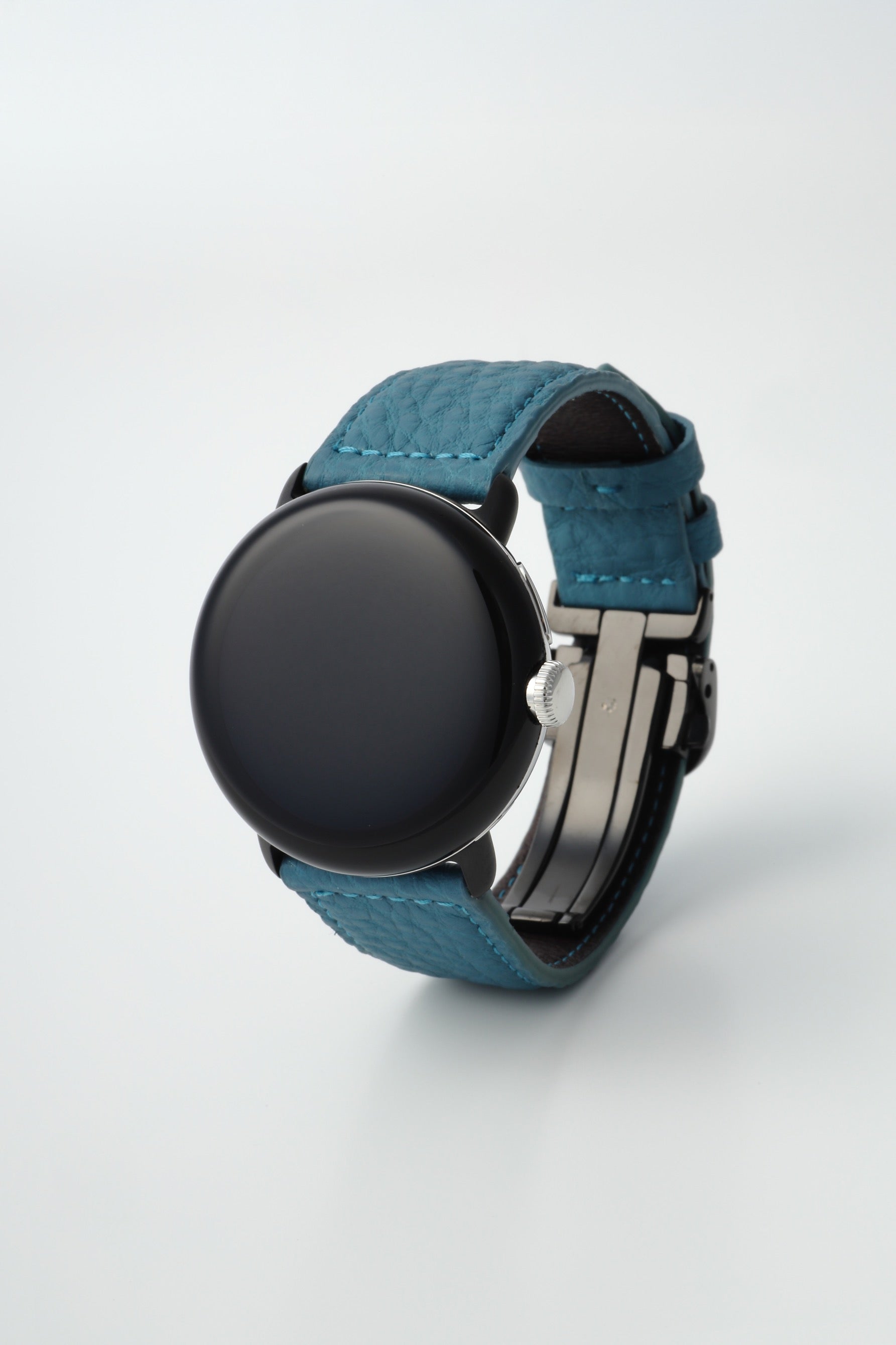 45mm 用 Google Pixel Watch用レザーバンド / ブラックメタル