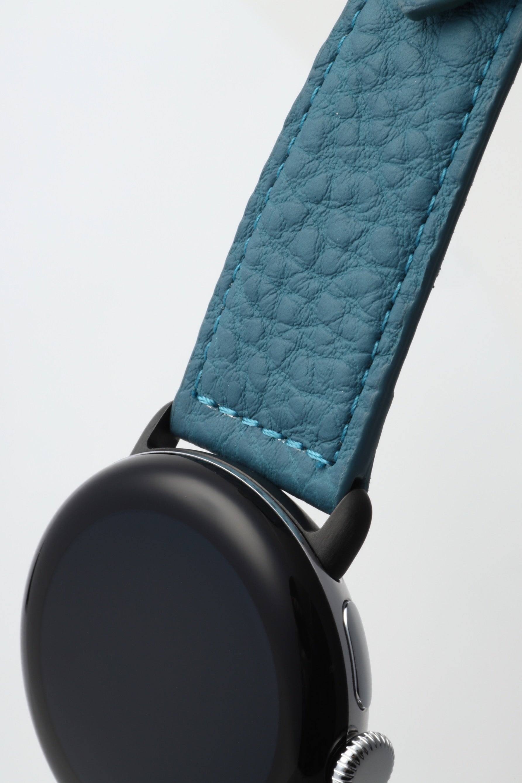 45mm 用 Google Pixel Watch用レザーバンド / ブラックメタル