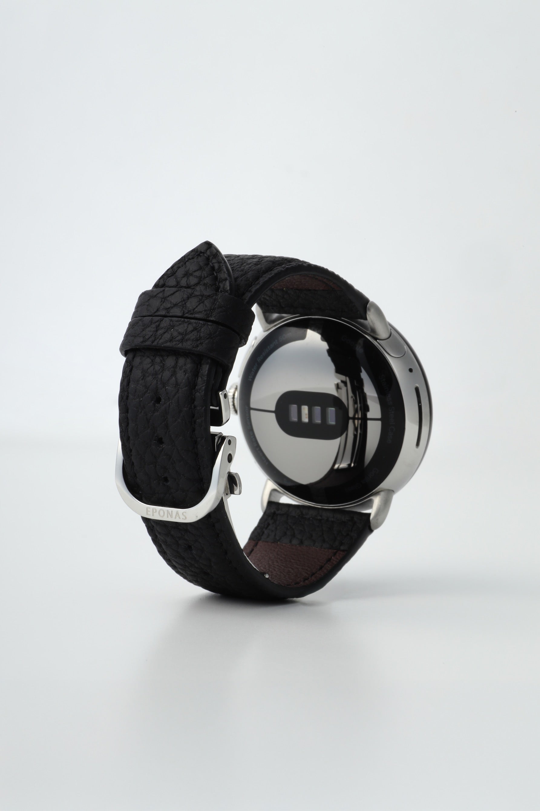 45mm 用 Google Pixel Watch用レザーバンド / シルバーメタル