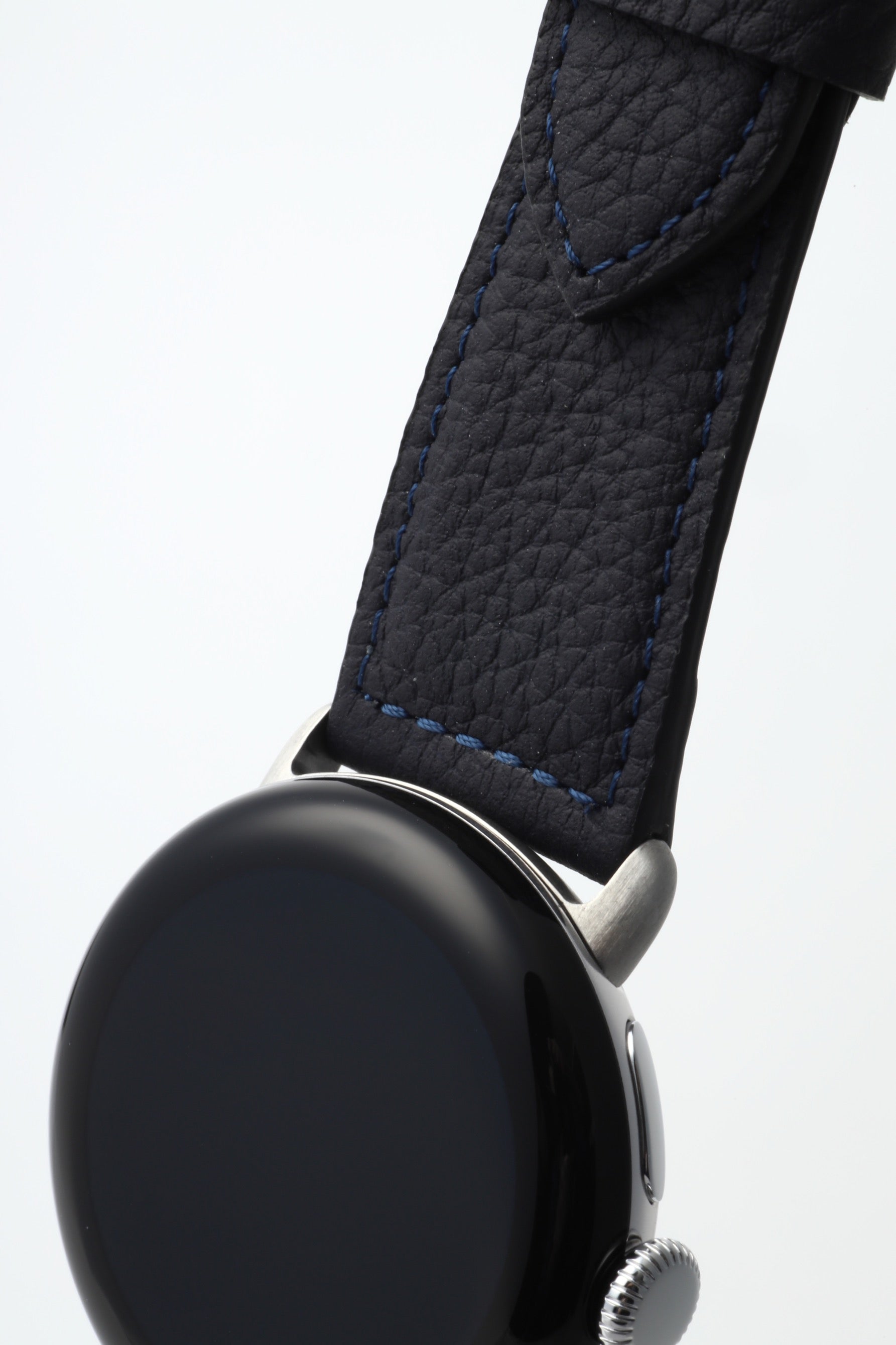 45mm 用 Google Pixel Watch用レザーバンド / シルバーメタル