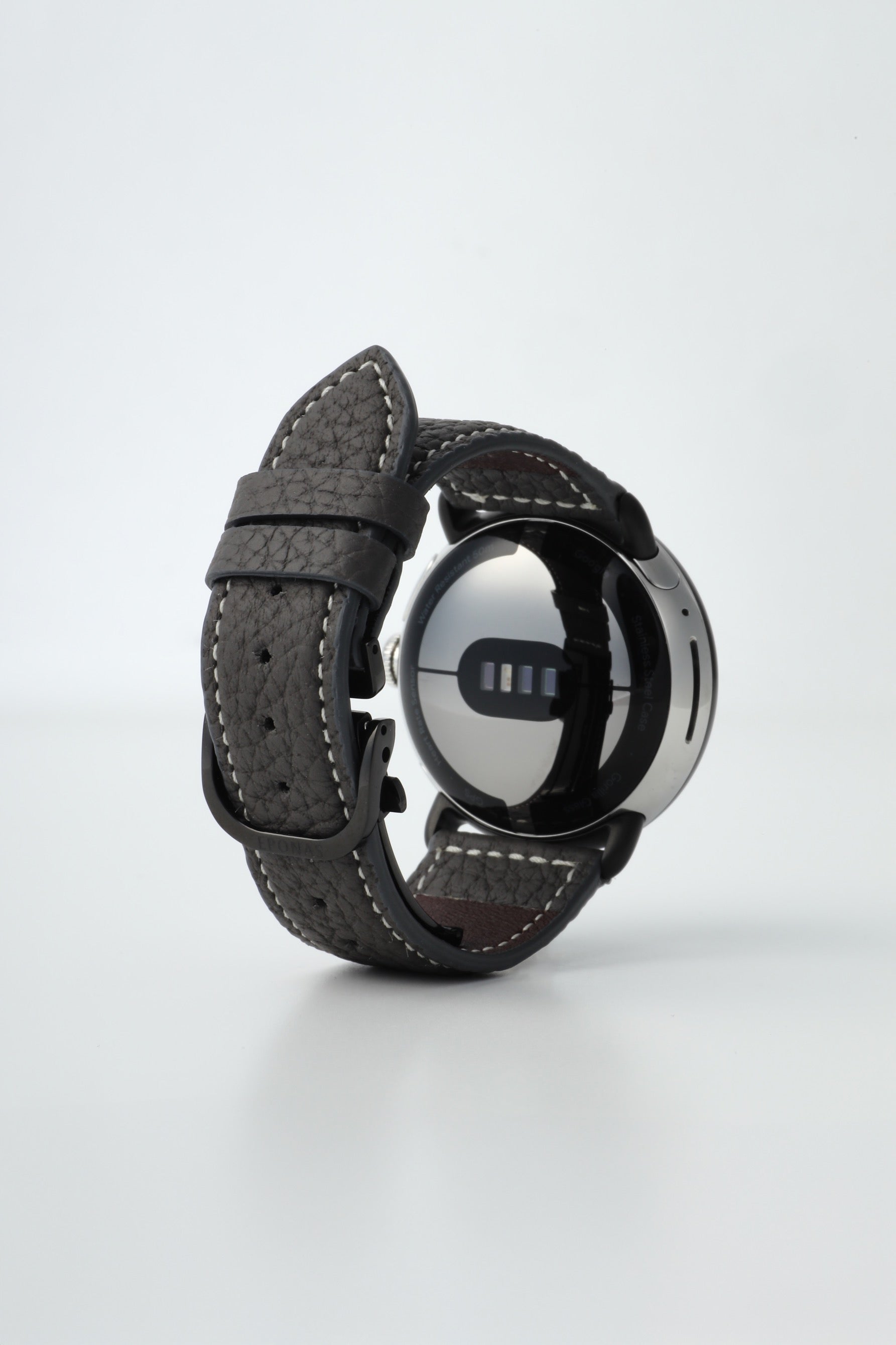 45mm 用 Google Pixel Watch用レザーバンド / ブラックメタル