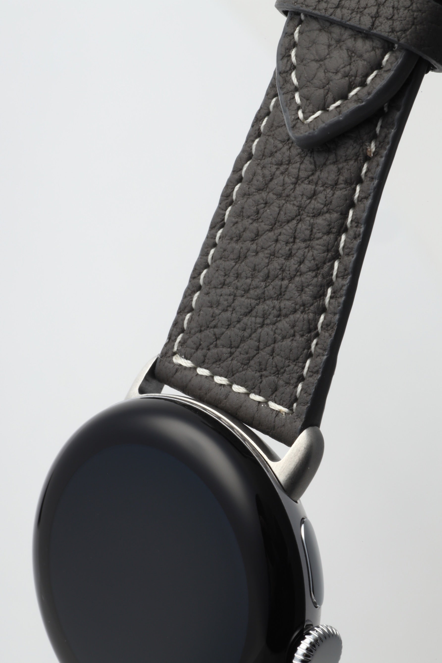 45mm 用 Google Pixel Watch用レザーバンド / シルバーメタル